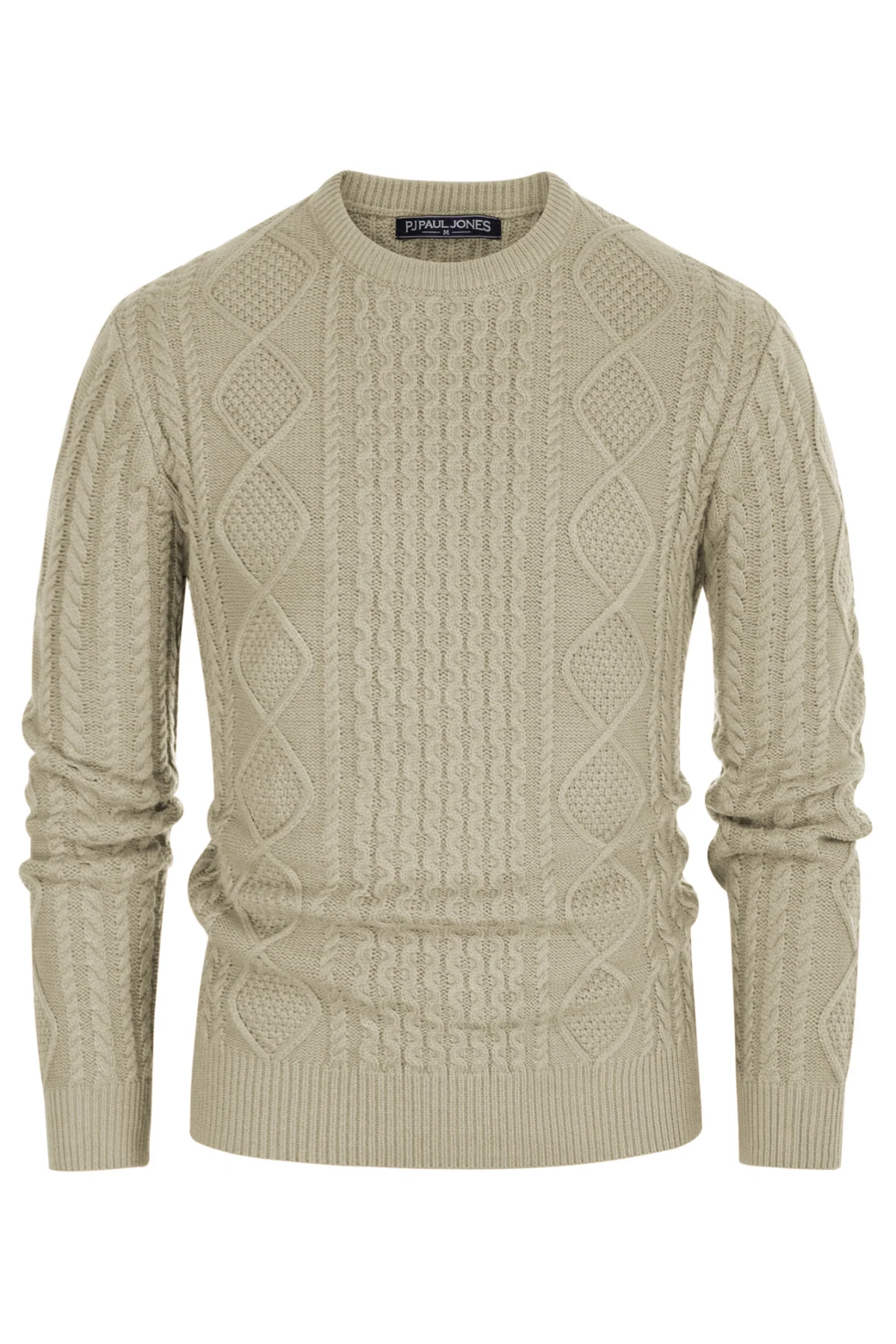 Men's Cable Knit Pullover Long Sleeve Ribbed Knit Pullover Regular Fit Crew Neck Jumper Sweater - Image 18
