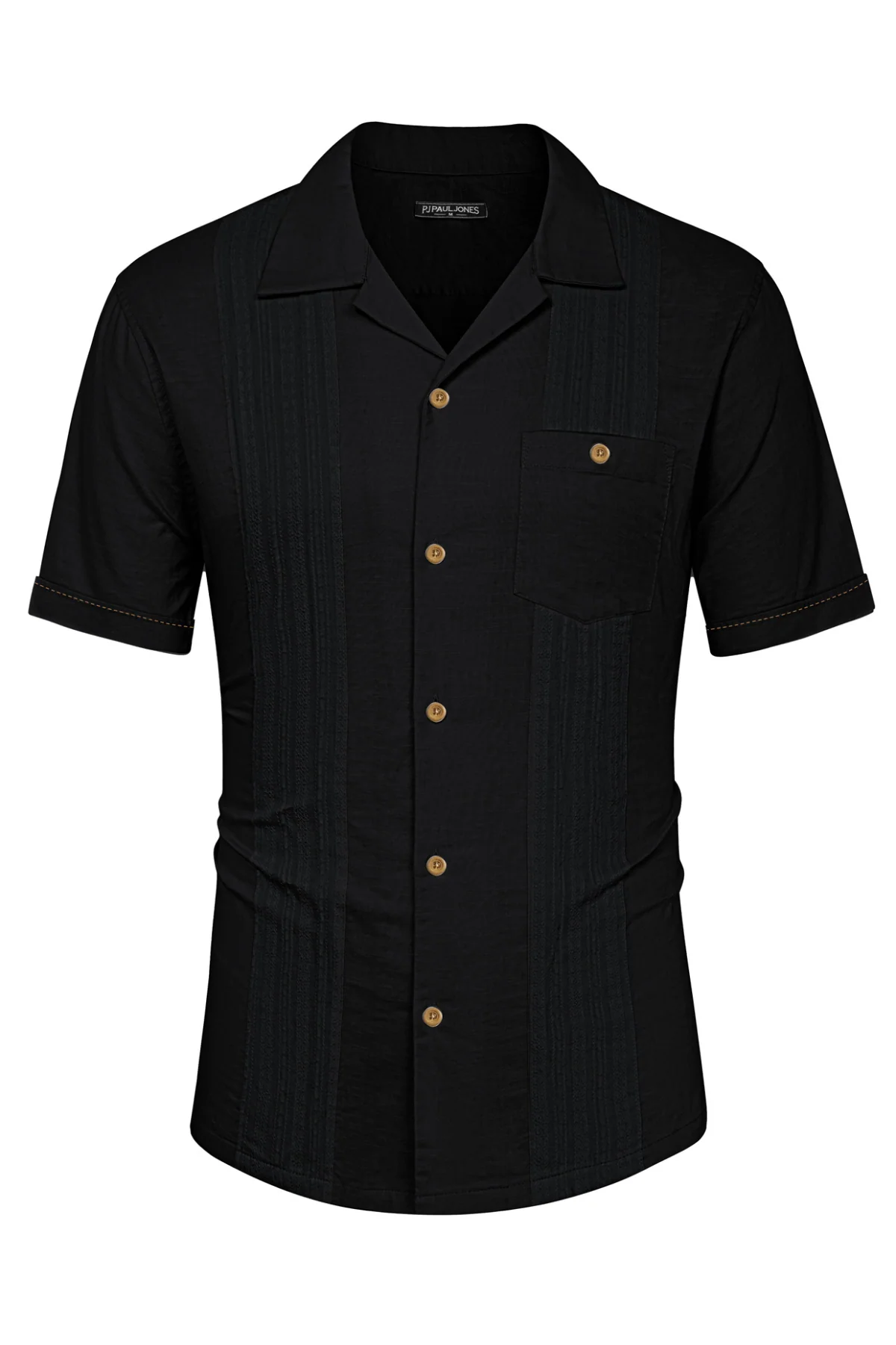 Men's Casual Button Down Linen Shirt Cuban Guayabera Shirts - Image 21