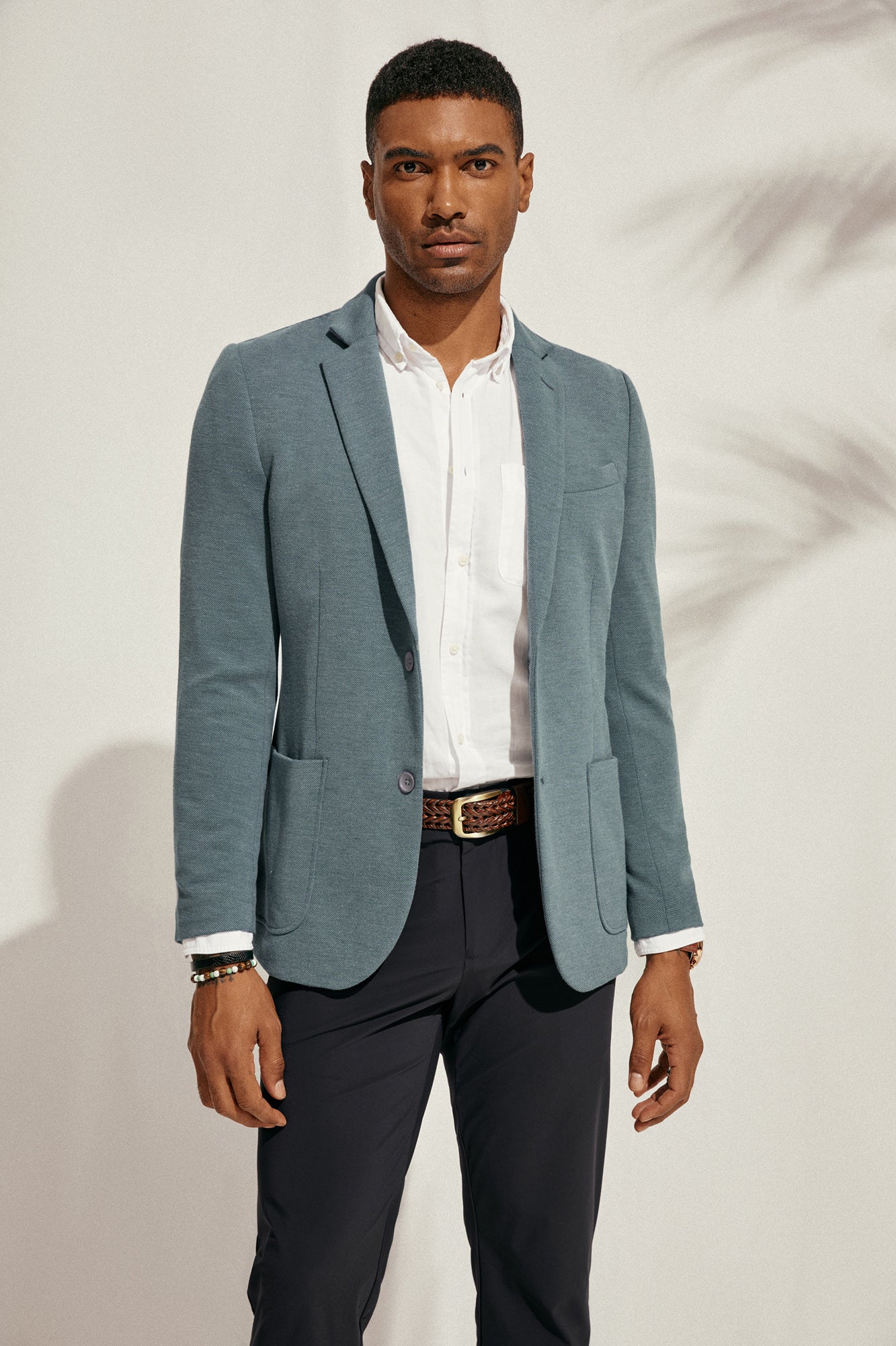 Men's Casual Knit Blazer Suit Jackets Two Button Lightweight Unlined Sport Coat - Image 7