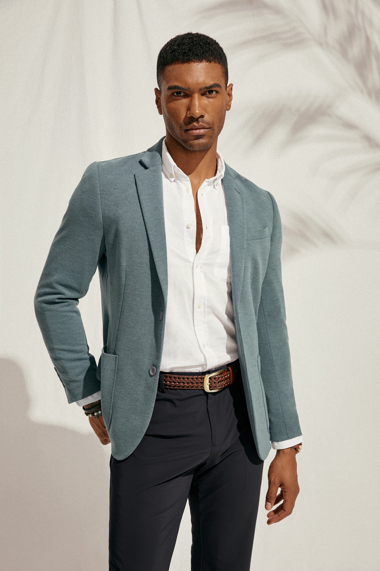 Men's Casual Knit Blazer Suit Jackets Two Button Lightweight Unlined Sport Coat - Image 8