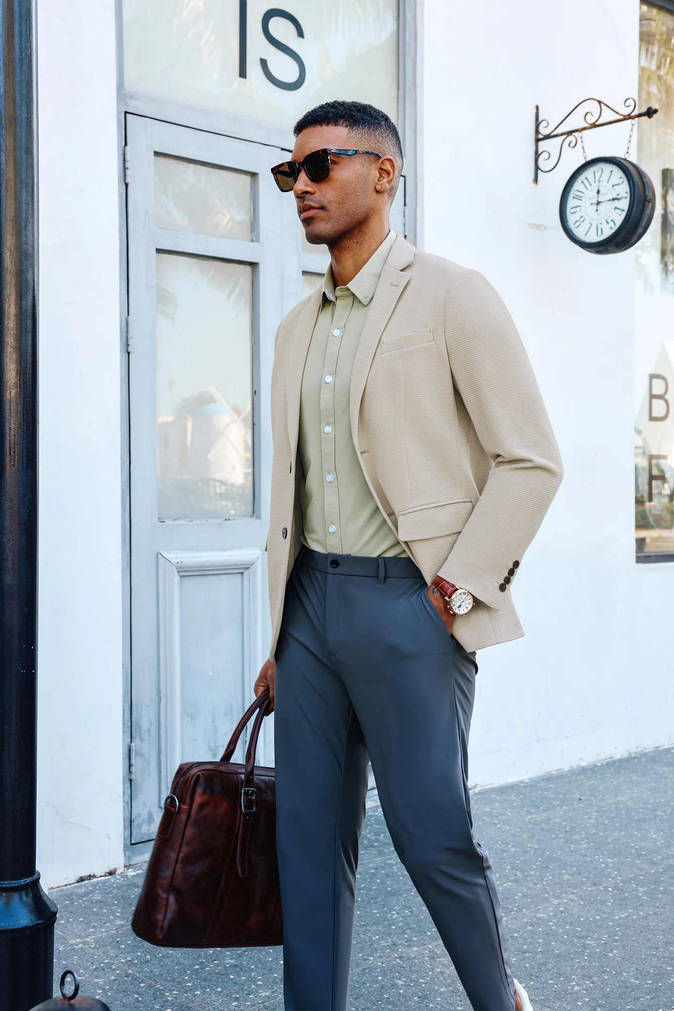 Mens Casual Knit Blazers Two Buttons Lightweight Business Sport Coat - Image 11