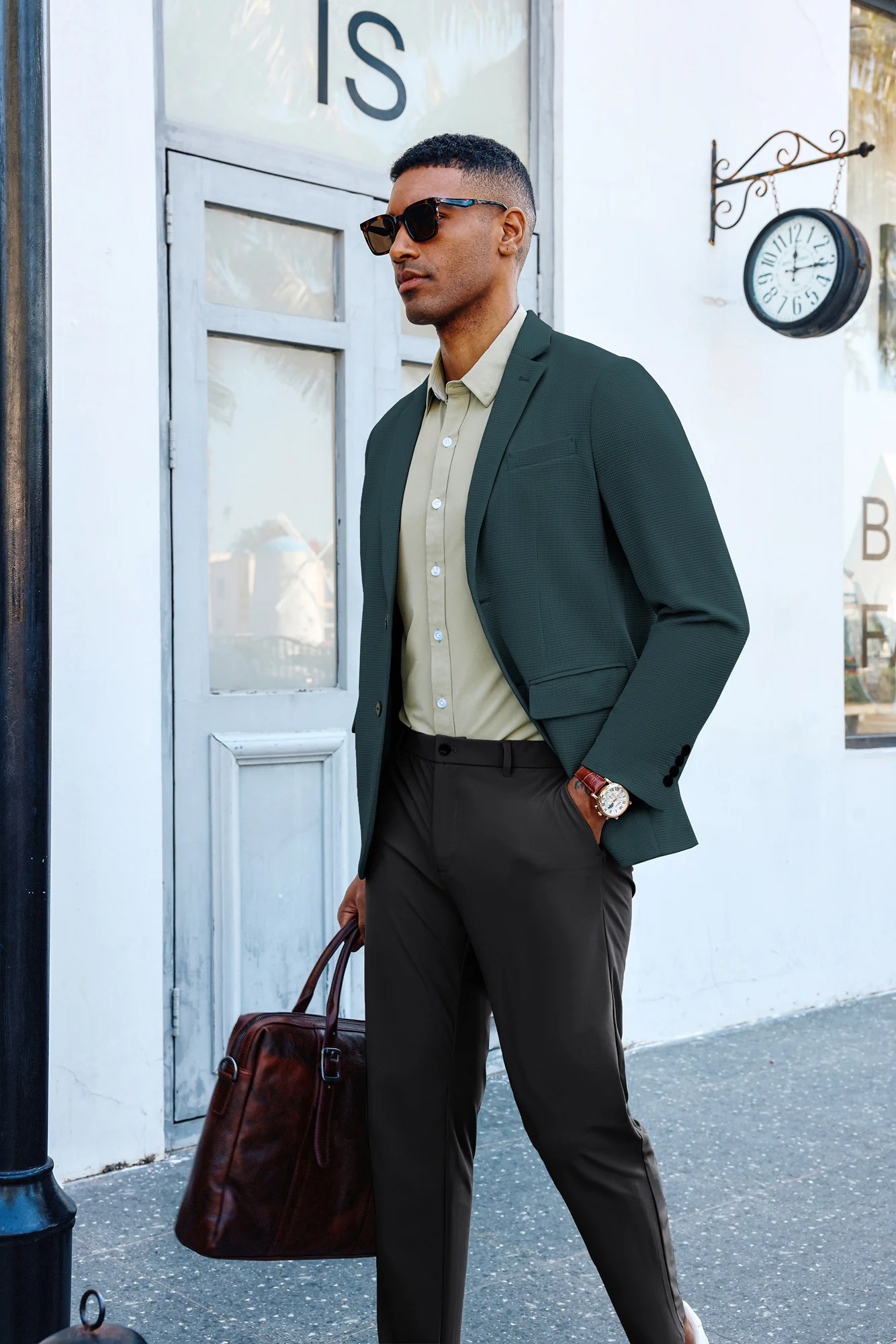 Mens Casual Knit Blazers Two Buttons Lightweight Business Sport Coat - Image 17