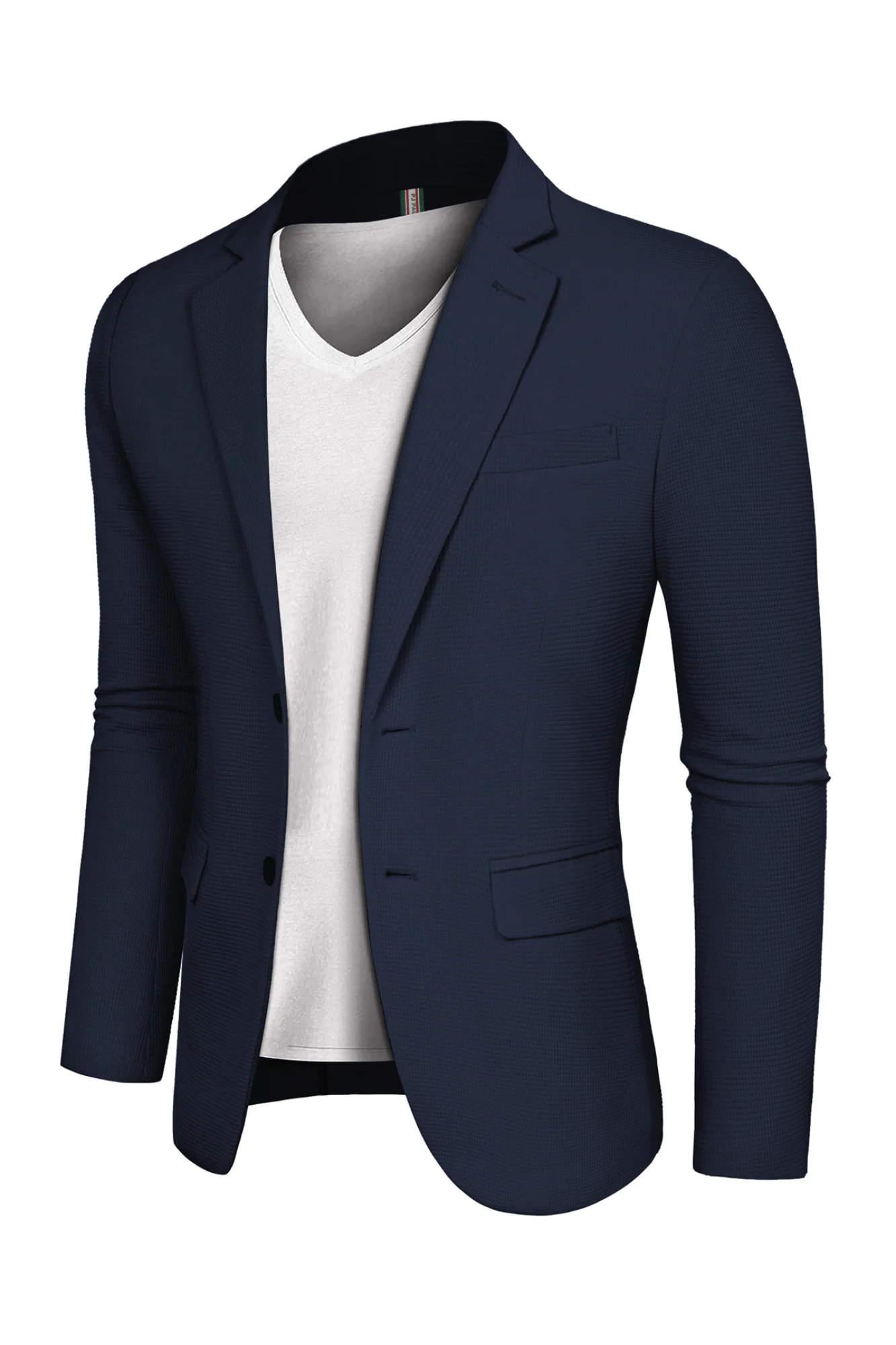 Mens Casual Knit Blazers Two Buttons Lightweight Business Sport Coat - Image 26
