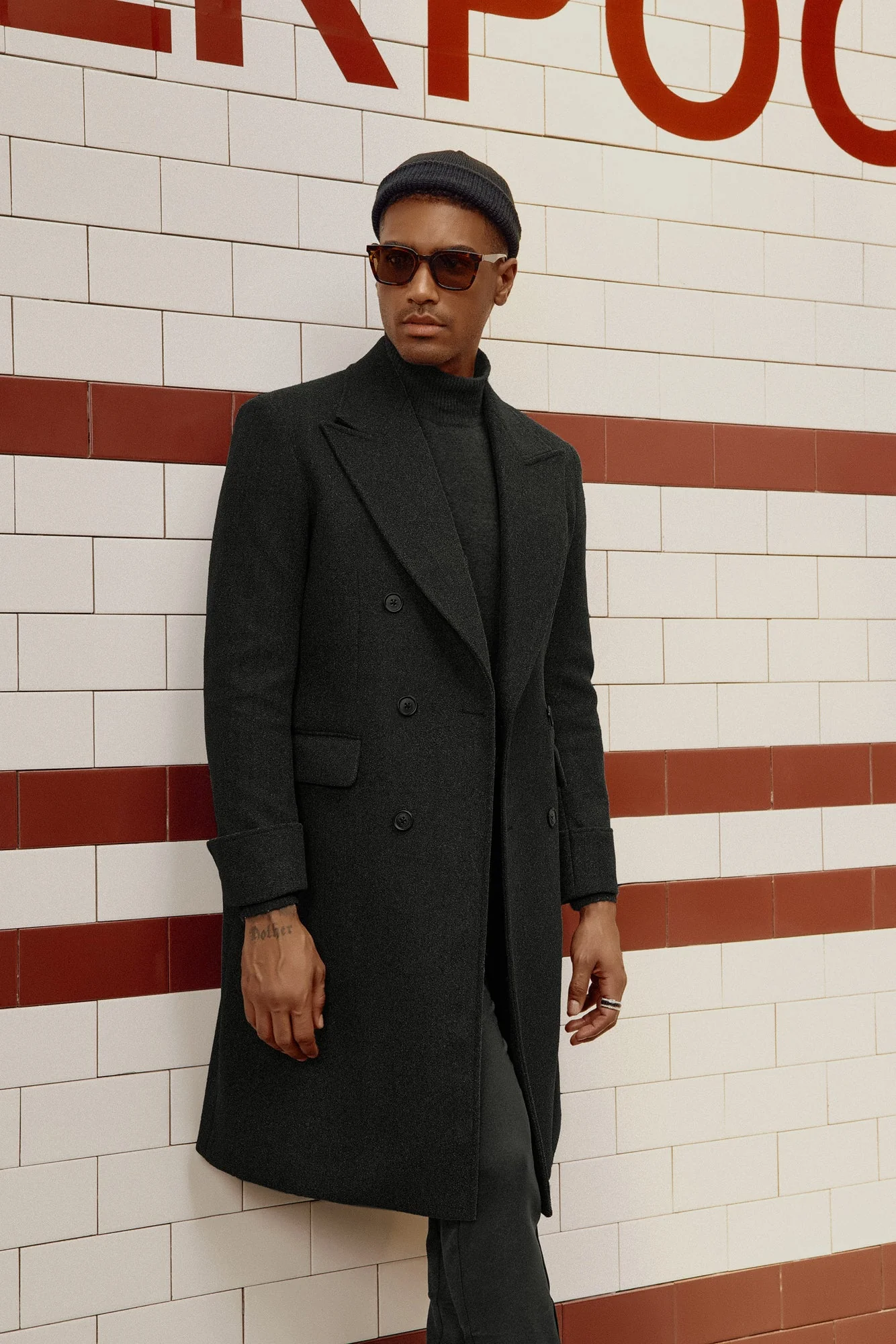 Men's Double Breasted Unisex Peacoat Wool Blend Long Trench Coats - Image 7