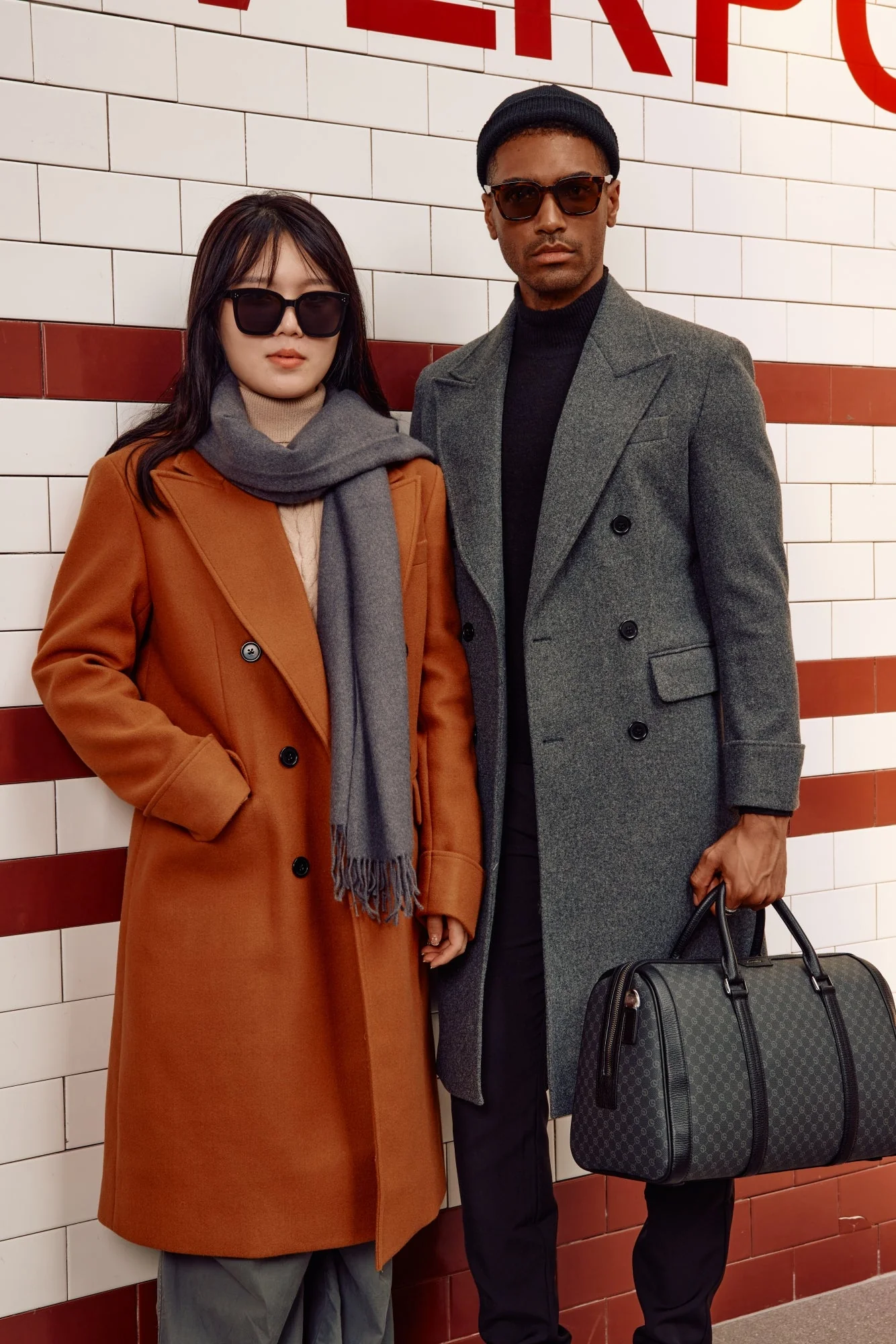 Men's Double Breasted Unisex Peacoat Wool Blend Long Trench Coats - Image 9