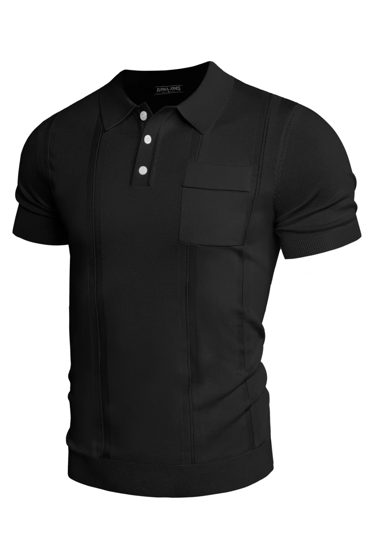 Men's Knit Polo Shirt Short Sleeve Casual Solid Golf Shirts with Pocket - Image 3