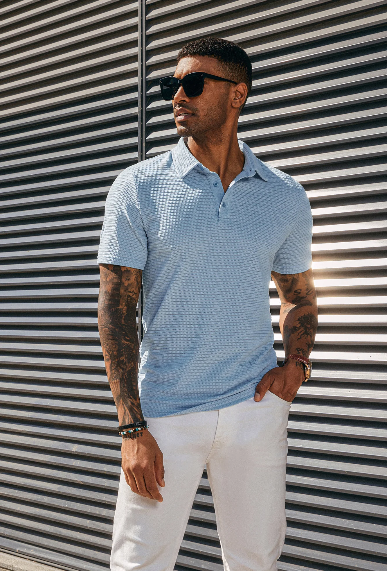 Men's Knit Polo Shirts Short Sleeve Casual Button Up Shirts Solid Collared Golf Shirts Tops - Image 15