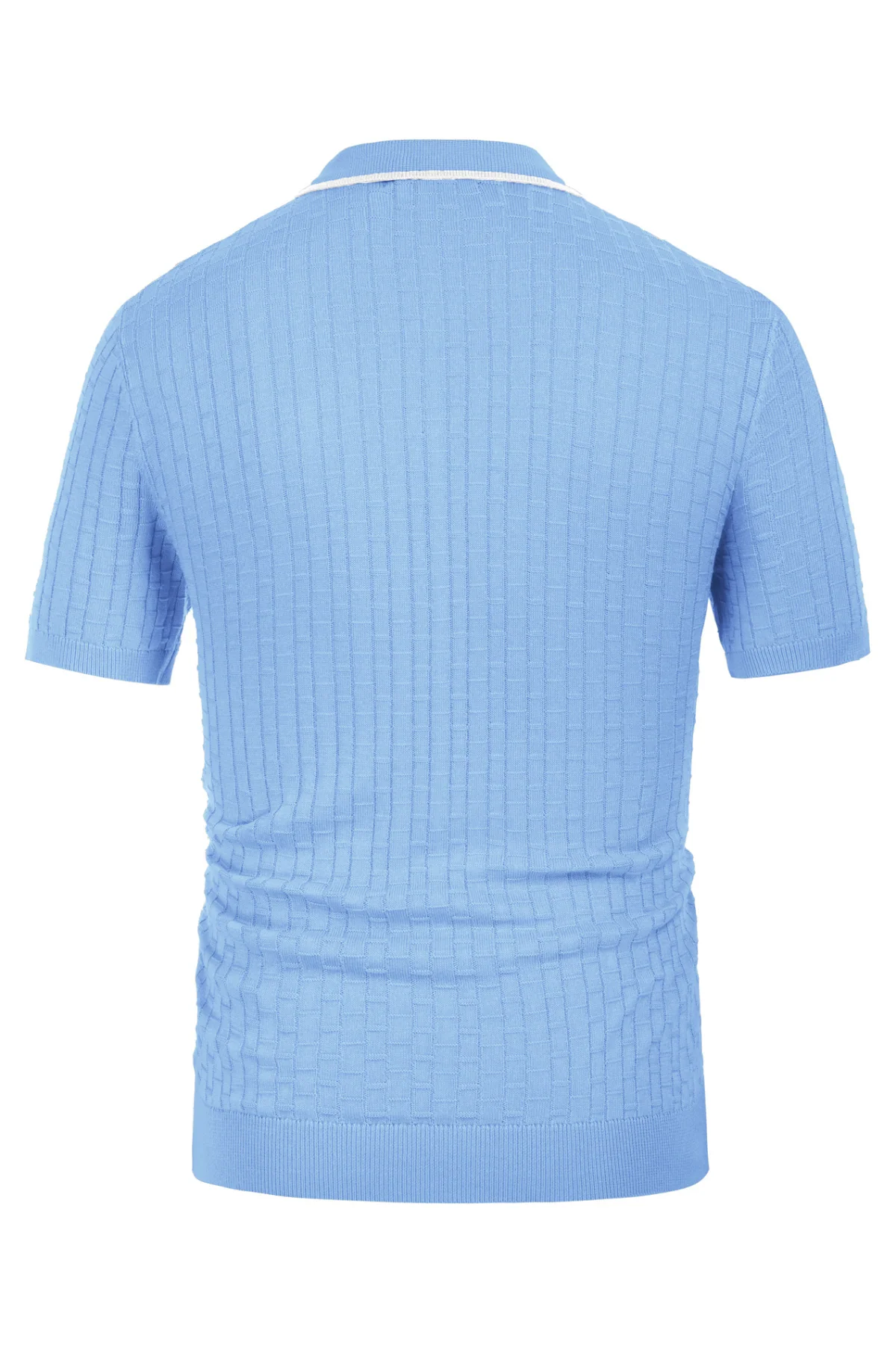 Mens Knitted Polo Shirts Short Sleeve Texture Golf Polo Pullover Shirts Casual Breathable Polo Shirts - Image 23
