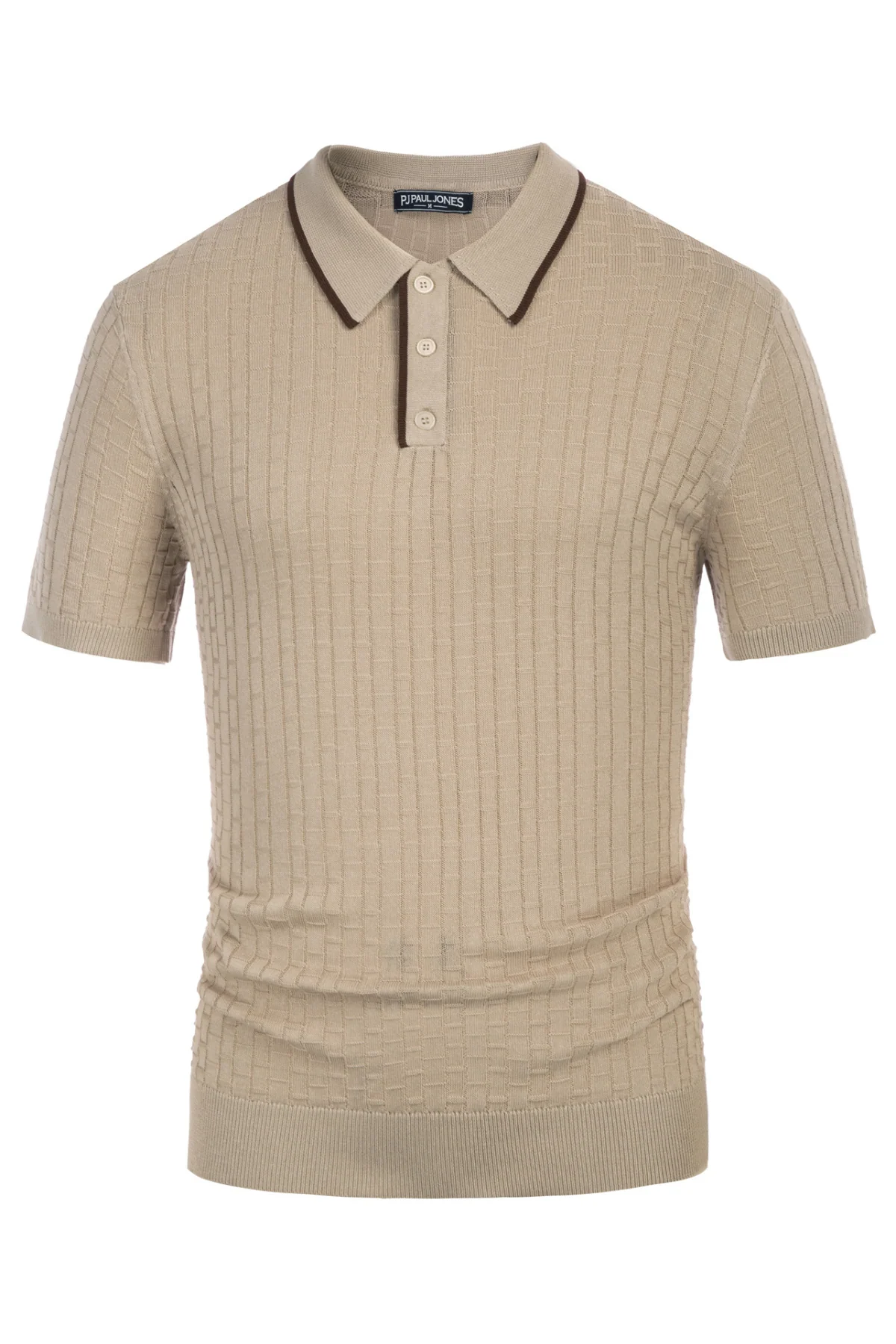 Mens Knitted Polo Shirts Short Sleeve Texture Golf Polo Pullover Shirts Casual Breathable Polo Shirts - Image 3