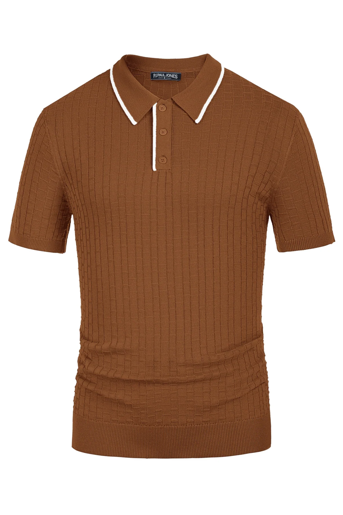 Mens Knitted Polo Shirts Short Sleeve Texture Golf Polo Pullover Shirts Casual Breathable Polo Shirts - Image 47