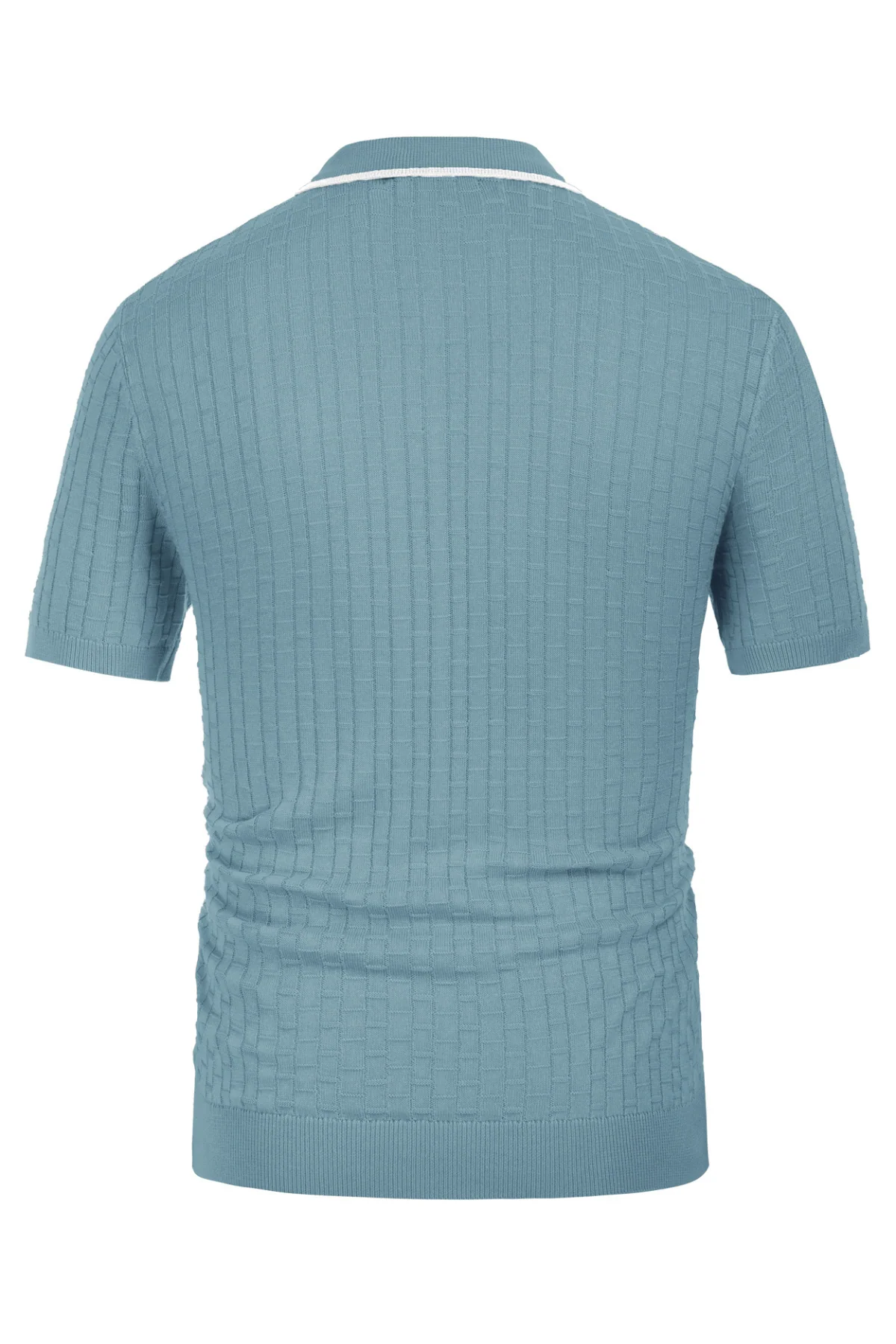 Mens Knitted Polo Shirts Short Sleeve Texture Golf Polo Pullover Shirts Casual Breathable Polo Shirts - Image 60