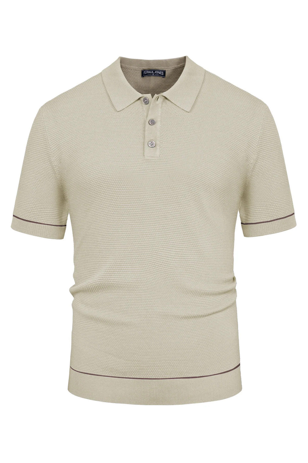Mens Knitted Polo Shirts Short Sleeve Textured Pullover Golf Polo Casual T Shirts - Image 17