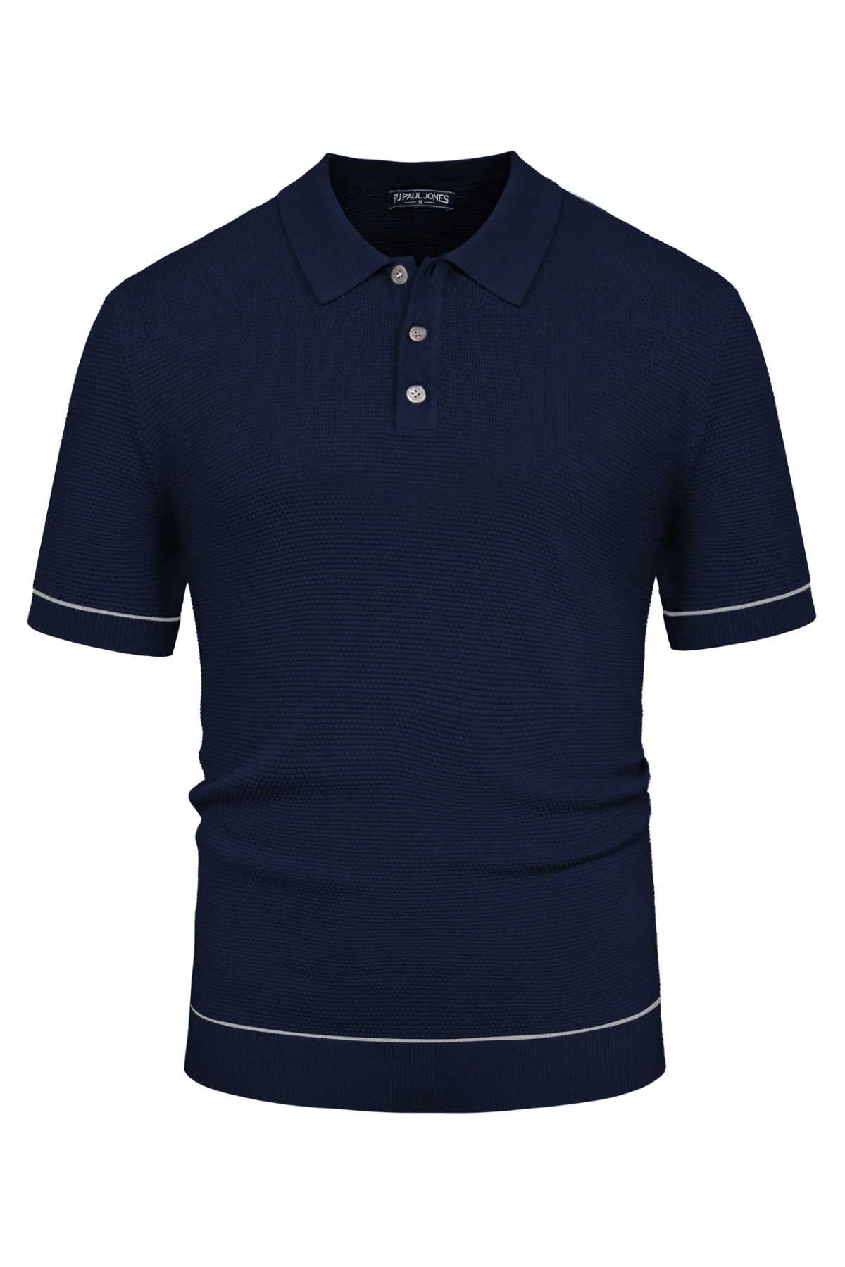 Mens Knitted Polo Shirts Short Sleeve Textured Pullover Golf Polo Casual T Shirts - Image 9