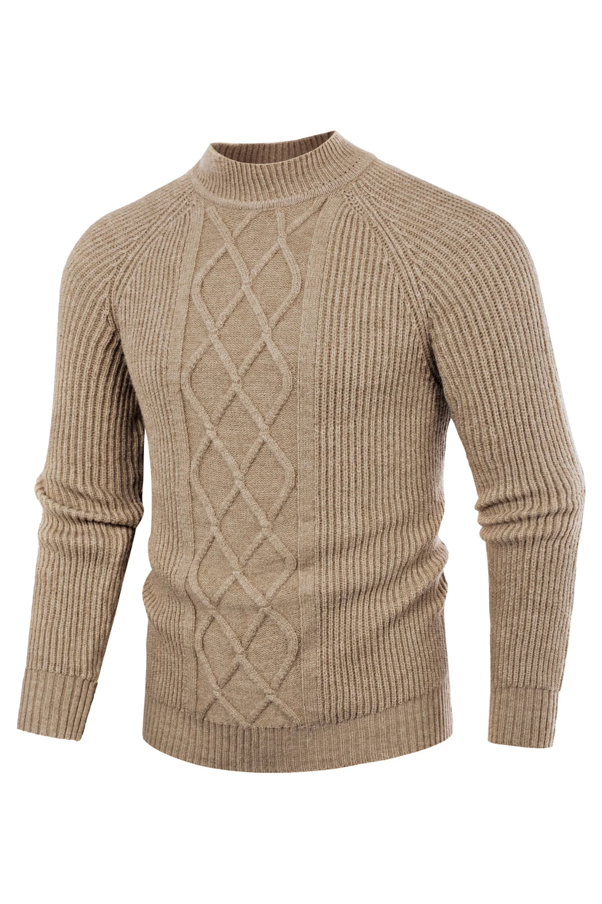 Men's Mock Neck Sweaters Casual Cable Twisted Knitted Pullover Sweaters - Image 15