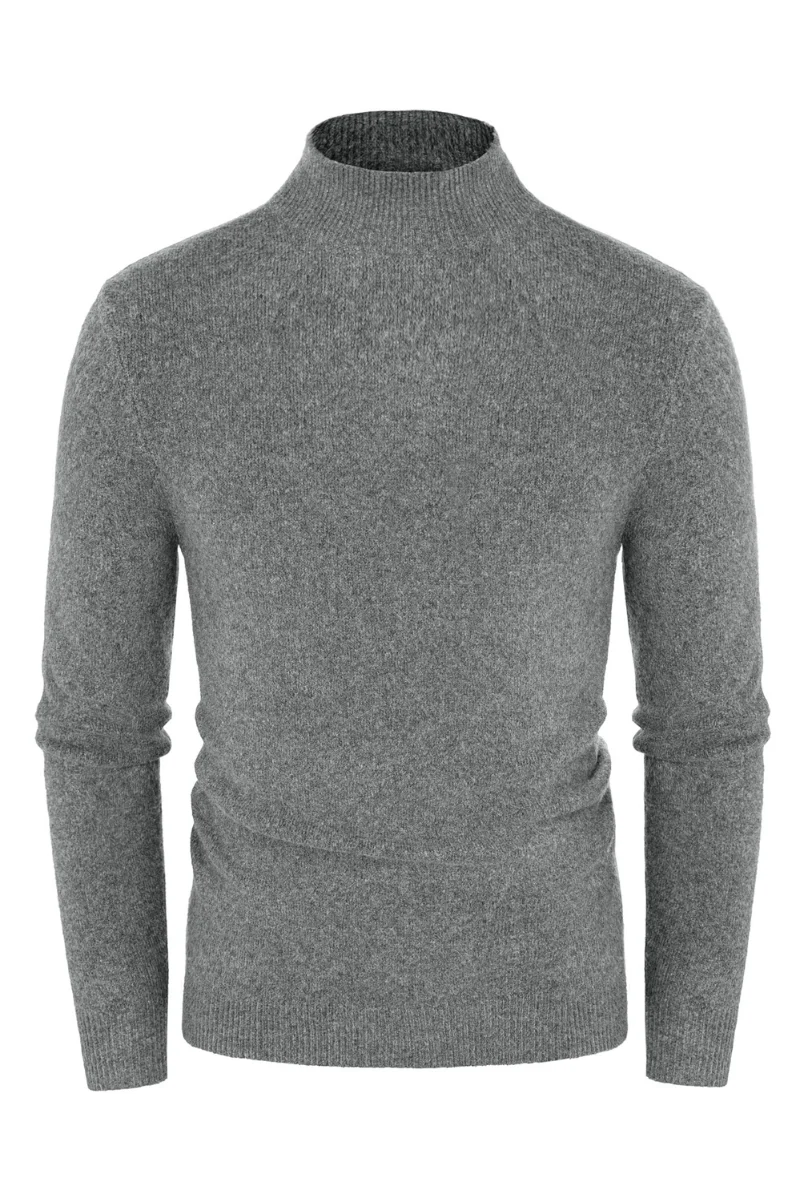 Men's Mock Turtleneck Sweater Long Sleeve Under Wool Blend Pullover Casual Sweaters - Image 40
