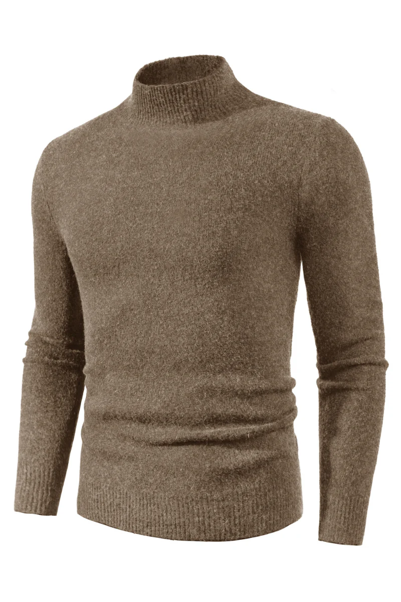 Men's Mock Turtleneck Sweater Long Sleeve Under Wool Blend Pullover Casual Sweaters - Image 47