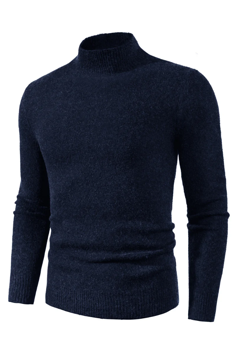 Men's Mock Turtleneck Sweater Long Sleeve Under Wool Blend Pullover Casual Sweaters - Image 53