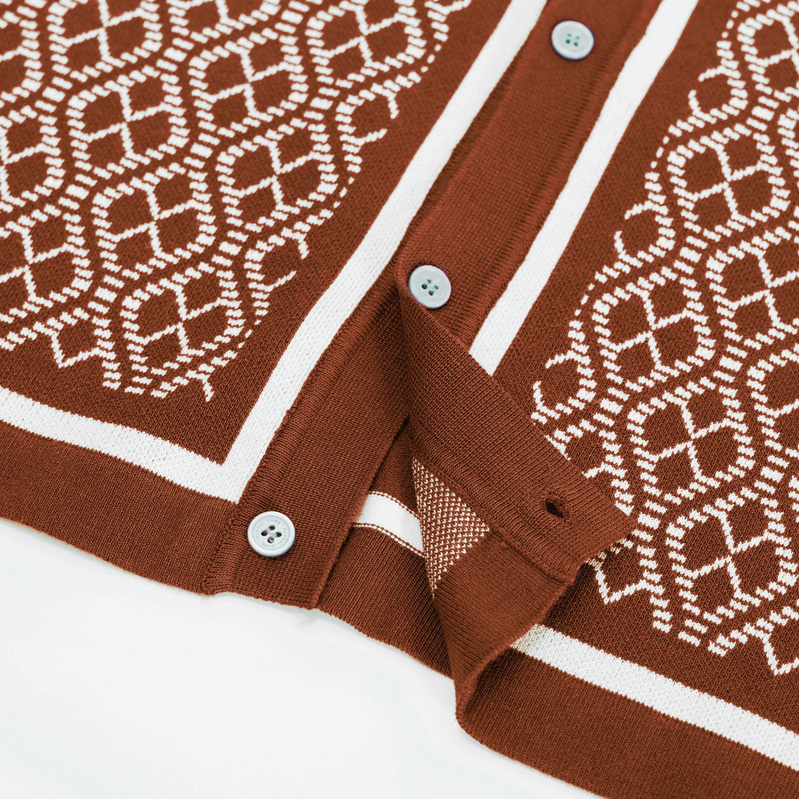 Men's Polo Shirts 70s Vintage Shirts Contrast Knitted Polo Cardigan Shirts - Image 49