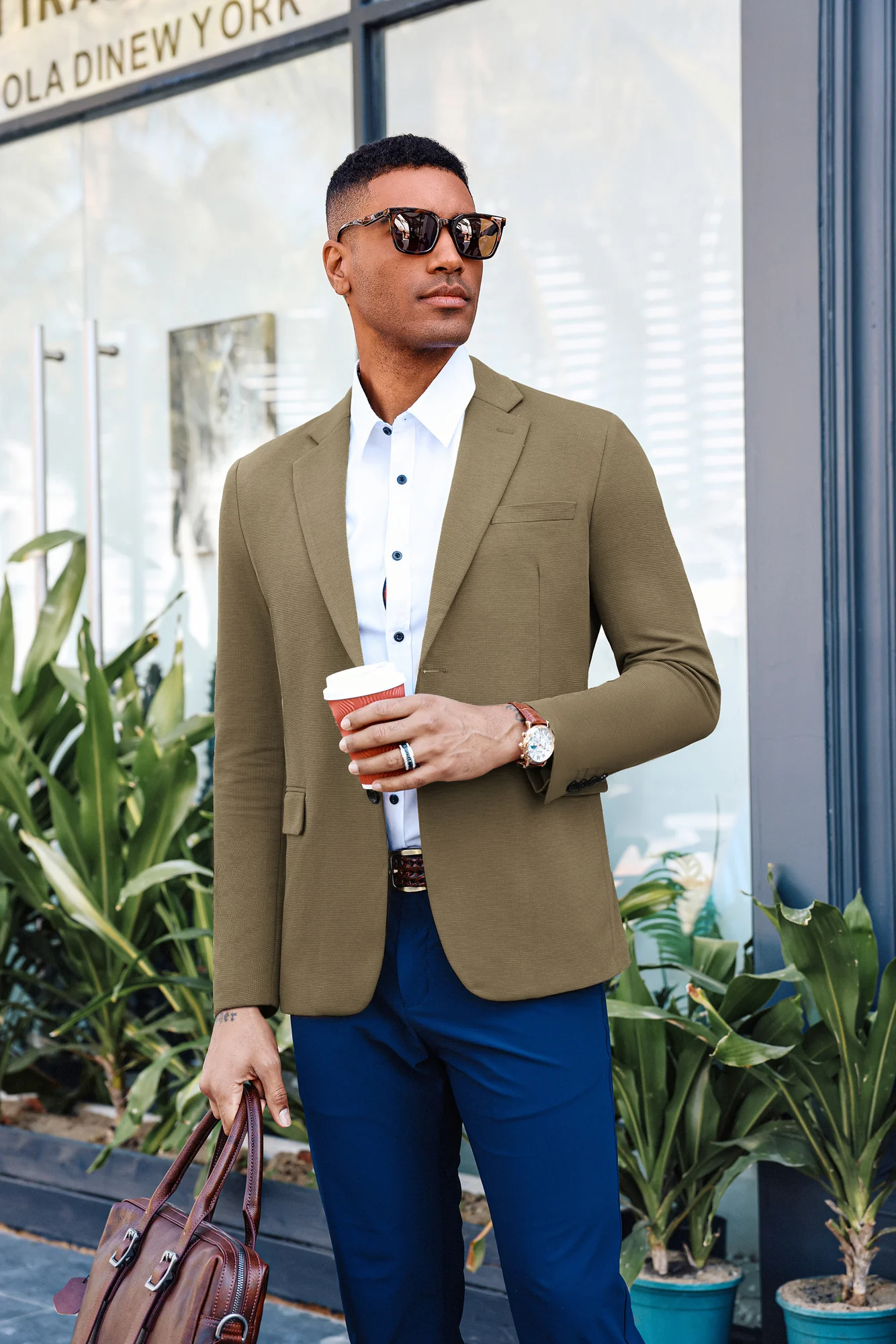 Mens Sport Coat Casual Blazer Jackets Stretchy Knit Blazer for Work Office - Image 13