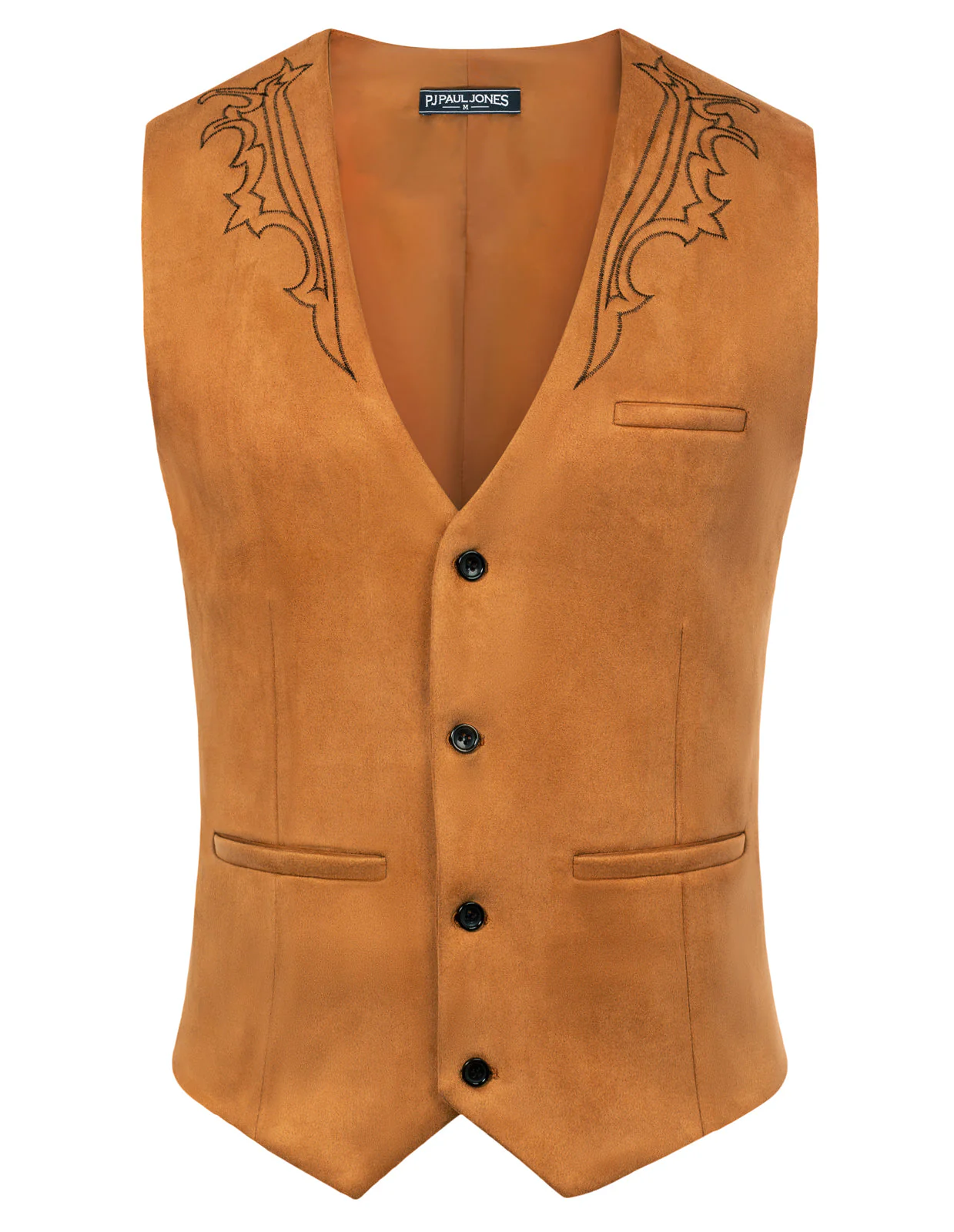 Men's Suede Leather Suit Vest Embroidery Leisure Slim Fit Western Vest Waistcoat - Image 27