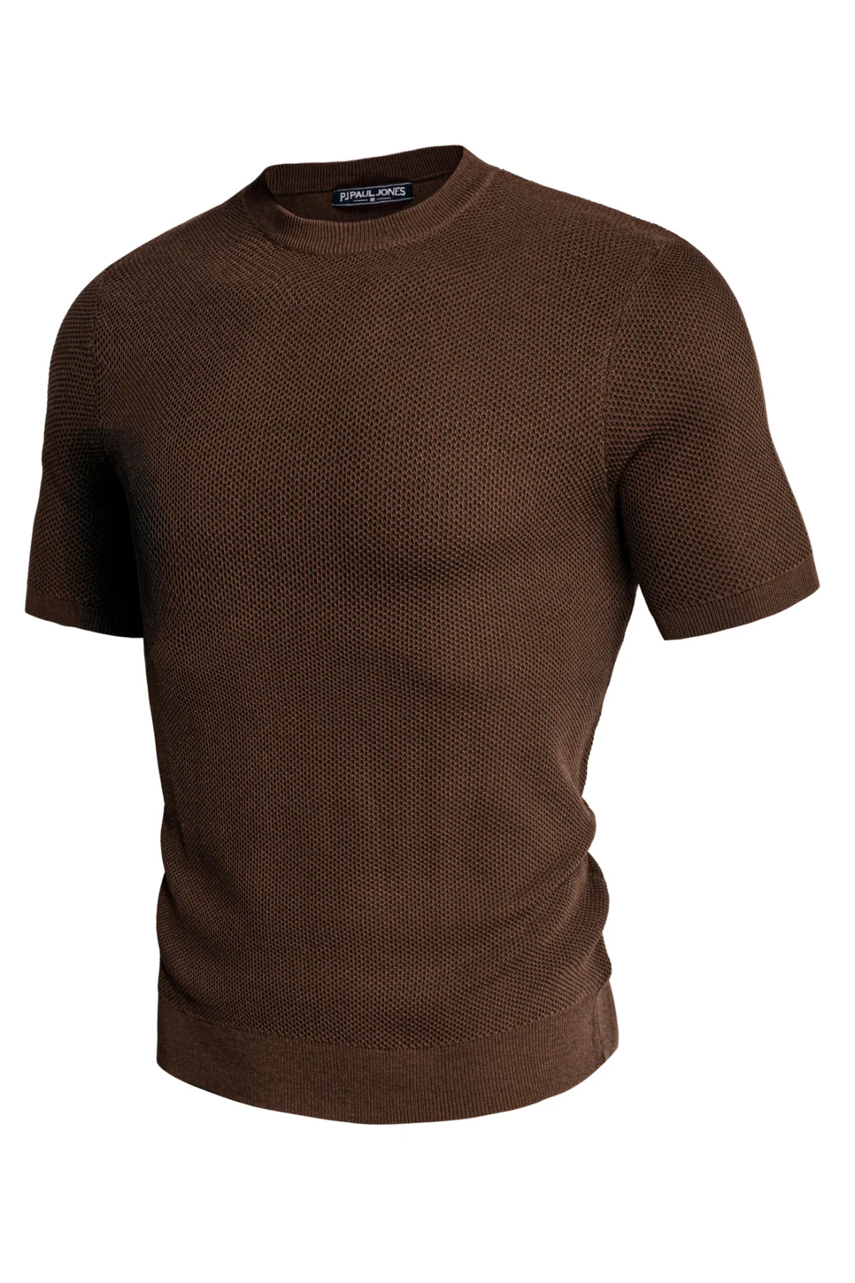 Men's T-Shirts Casual Knit Short Sleeve Crewneck Honeycomb Waffle Solid Knitted Pullover Tees - Image 12