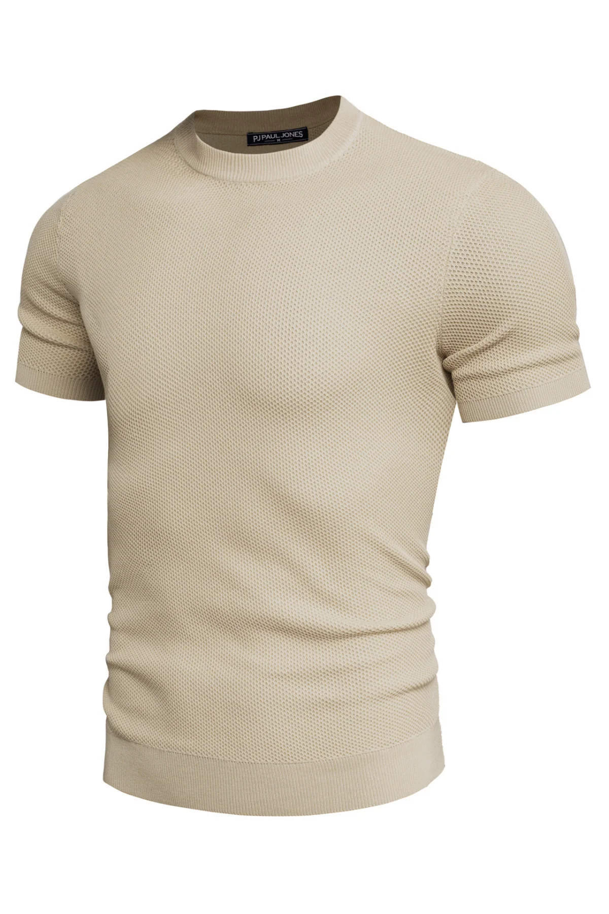 Men's T-Shirts Casual Knit Short Sleeve Crewneck Honeycomb Waffle Solid Knitted Pullover Tees - Image 16
