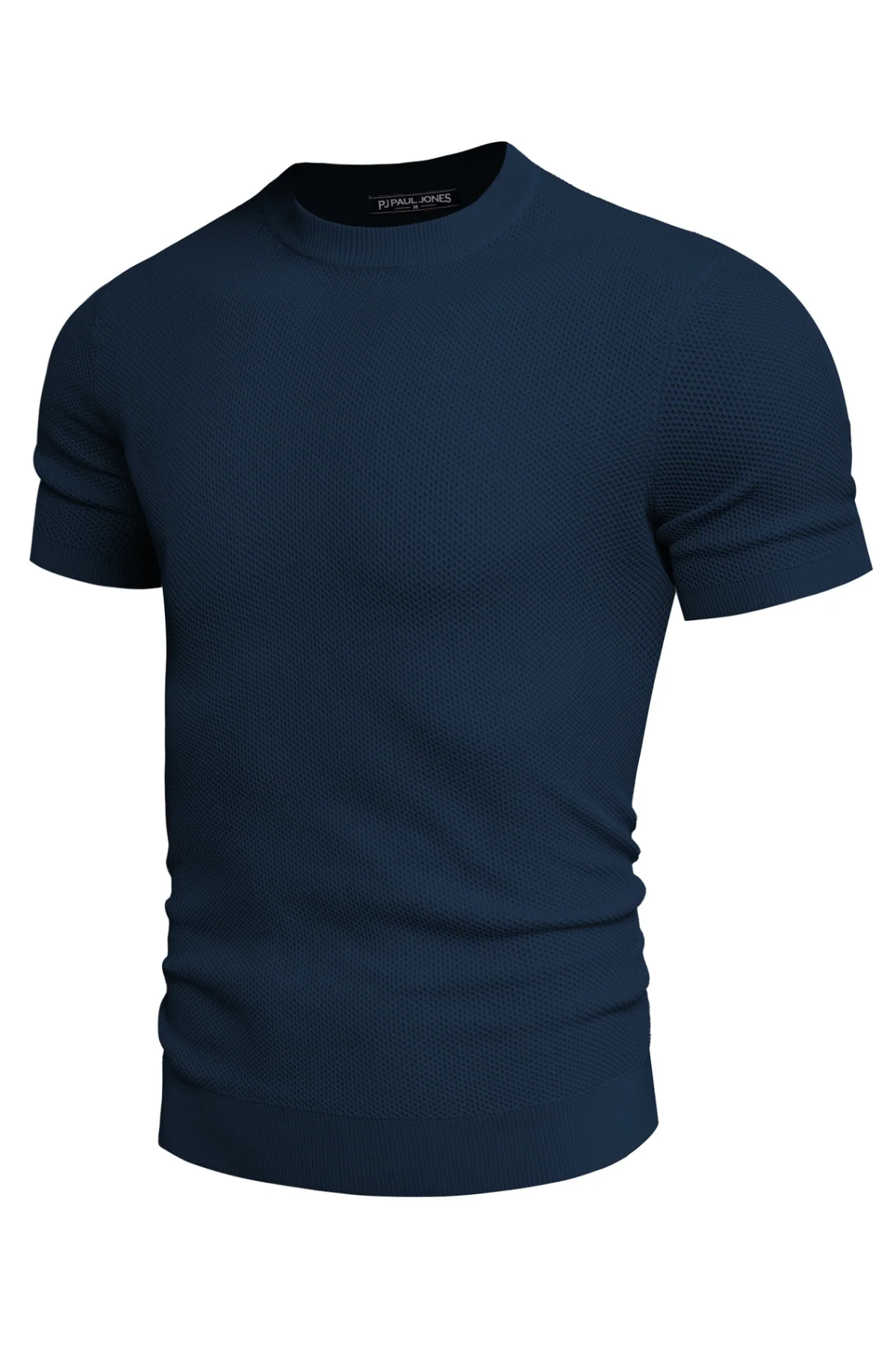 Men's T-Shirts Casual Knit Short Sleeve Crewneck Honeycomb Waffle Solid Knitted Pullover Tees - Image 26