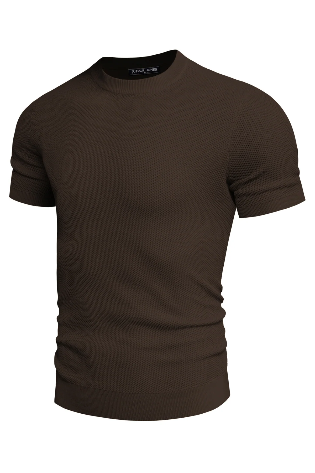Men's T-Shirts Casual Knit Short Sleeve Crewneck Honeycomb Waffle Solid Knitted Pullover Tees - Image 41