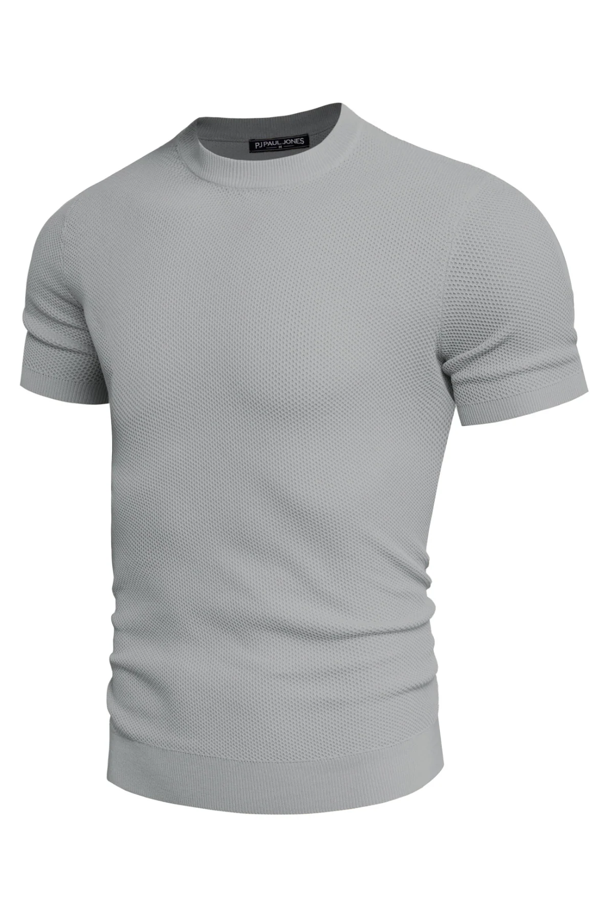 Men's T-Shirts Casual Knit Short Sleeve Crewneck Honeycomb Waffle Solid Knitted Pullover Tees - Image 51