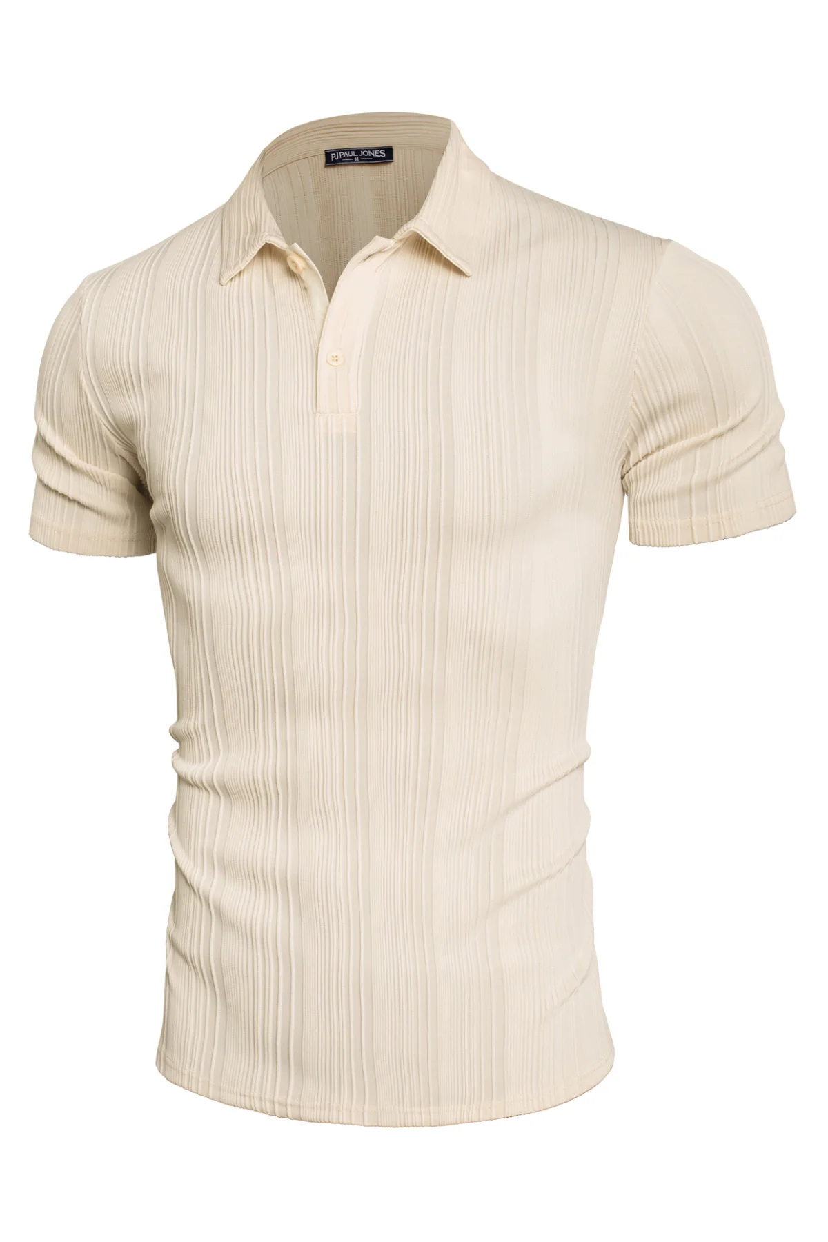 Mens Textured Knit Polo Shirts Regular Fit Stretchy Golf Shirts - Image 13