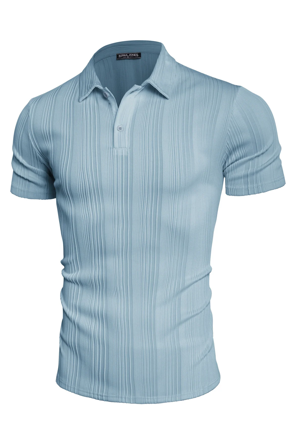 Mens Textured Knit Polo Shirts Regular Fit Stretchy Golf Shirts - Image 28