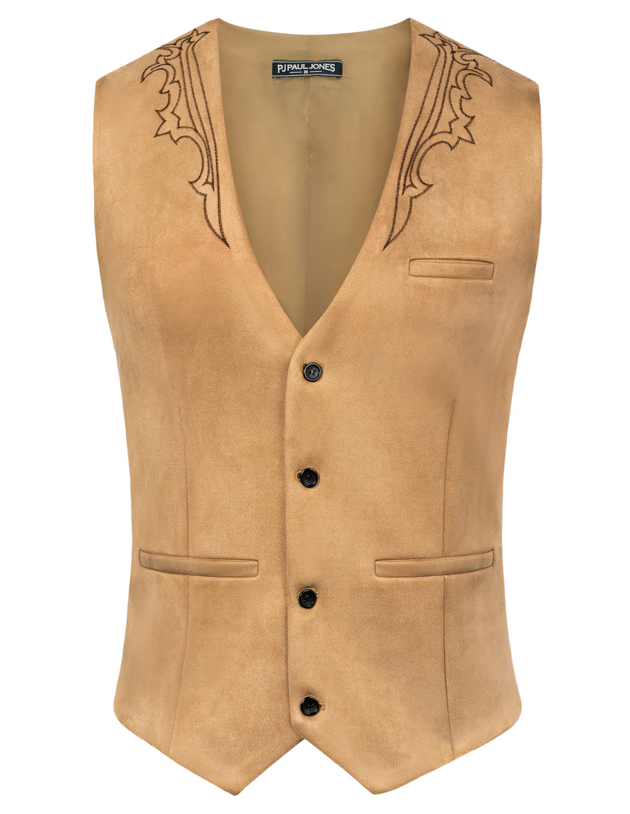 Men's Suede Leather Suit Vest Embroidery Casual Slim Fit Western Vest Waistcoats - Image 33