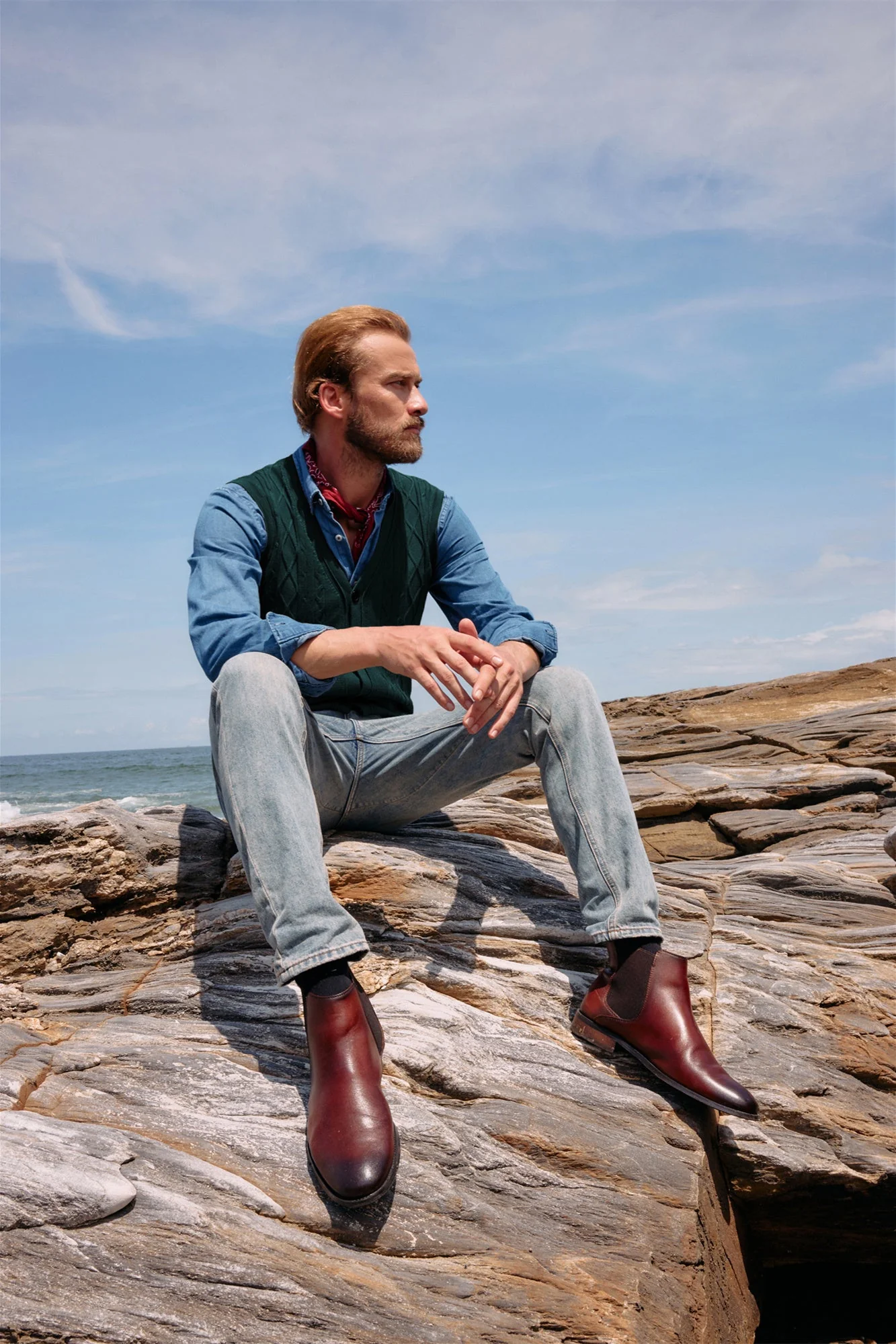 Mens V-Neck Sweater Vest Cable Knitted Button-Up Sleeveless Cardigan Vest - Image 44