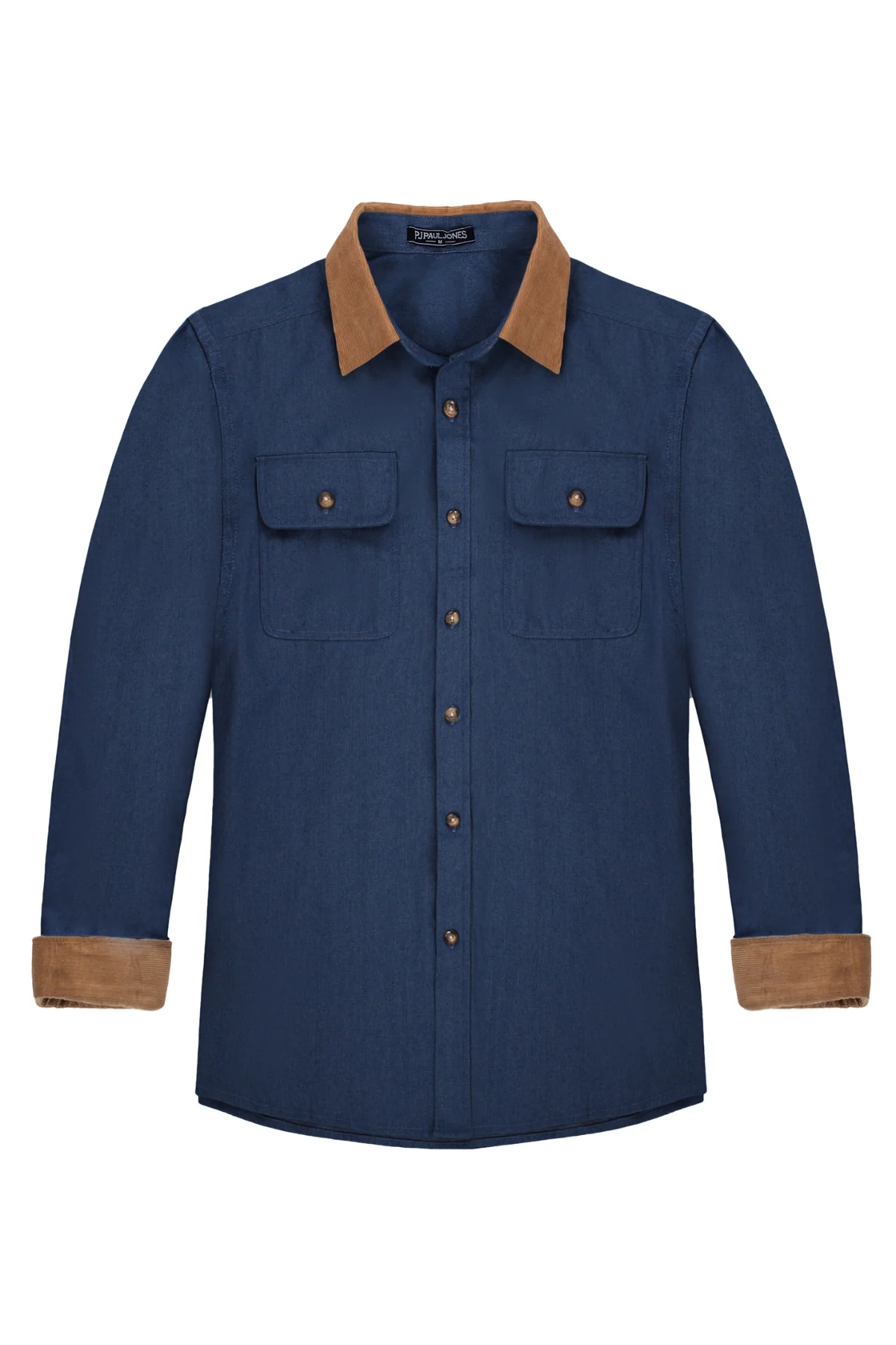 Men's Vintage Denim Shirt Long Sleeve Lapel Collar Jean Shirts Cotton Button Down Cardigans Shirt - Image 17