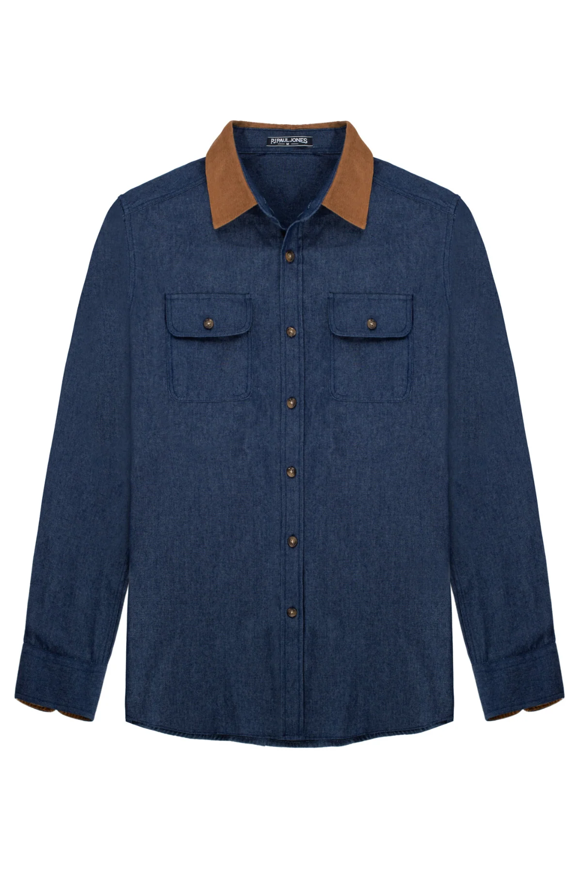 Men's Vintage Denim Shirt Long Sleeve Lapel Collar Jean Shirts Cotton Button Down Cardigans Shirt - Image 8