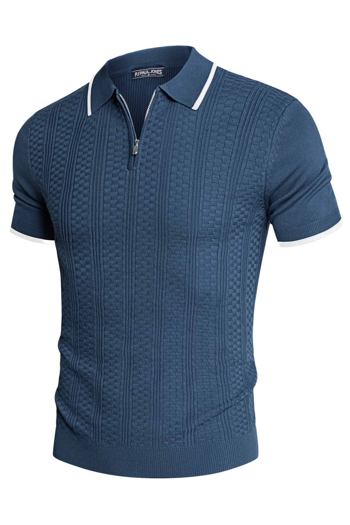 Mens Vintage Polo Shirts Texture Pattern Knit Golf Polo Shirts - Image 10