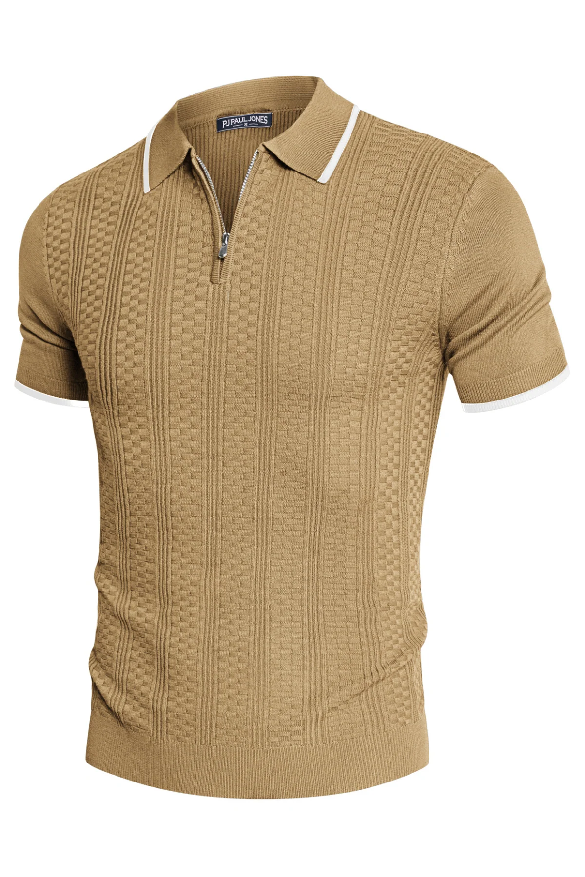 Mens Vintage Polo Shirts Texture Pattern Knit Golf Polo Shirts - Image 14