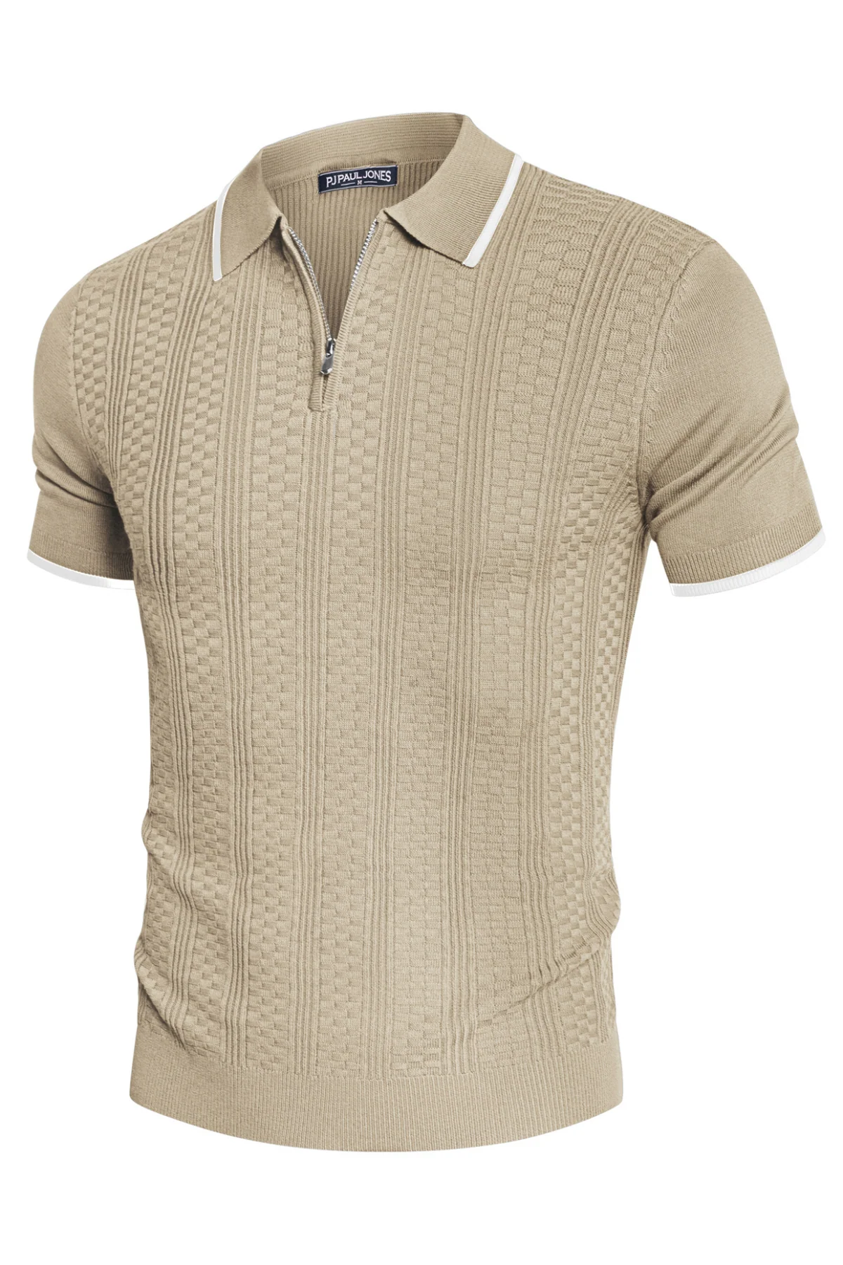 Mens Vintage Polo Shirts Texture Pattern Knit Golf Polo Shirts - Image 17