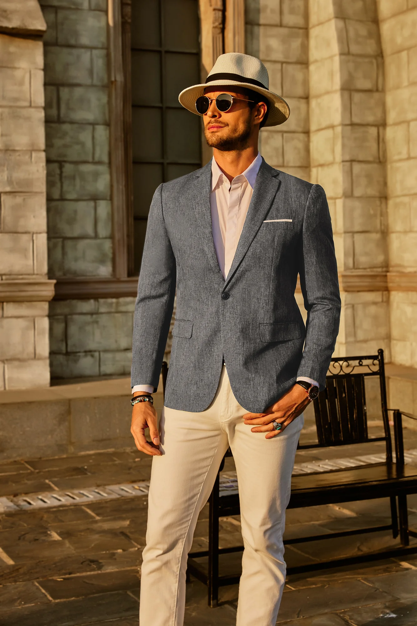 Men's Casual Lightweight Blazer Sport Coat One Button Business Suit Jacket - Image 13
