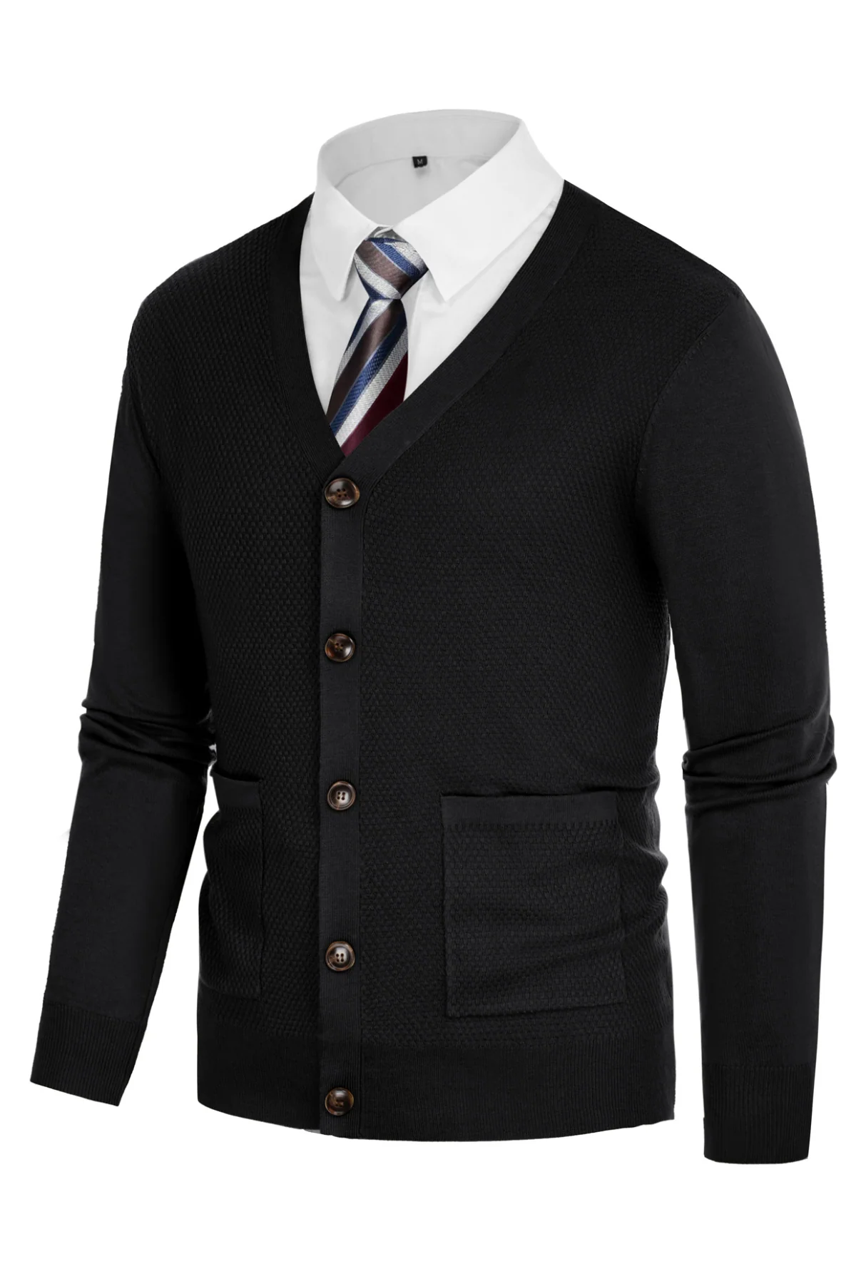 Paul Jones Men's Casual Cardigan Sweaters Long Sleeve V-Neck Cardigans Button-up Knitted Sweater - Image 4