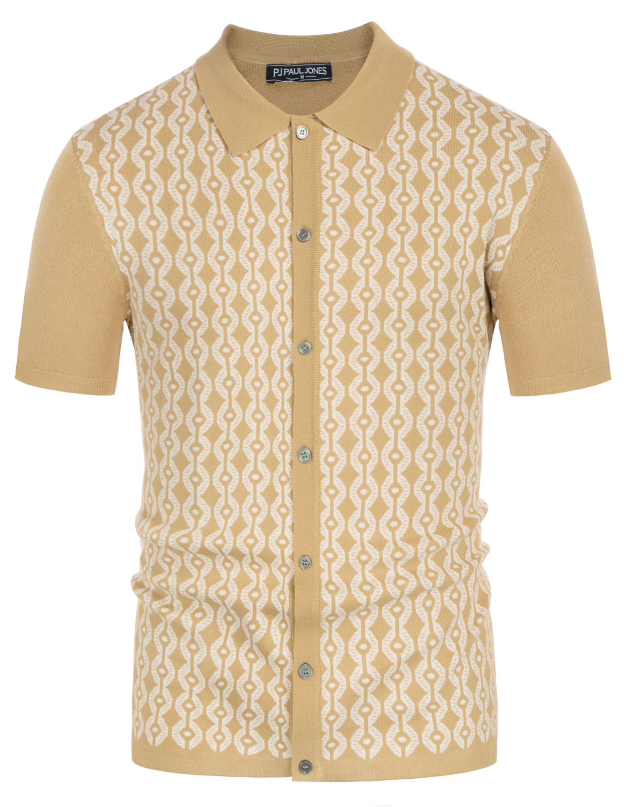PAUL JONES Men's Contrast 70s Vintage Polo Knit Shirts Short Sleeve Cardigan Knitwear - Image 30