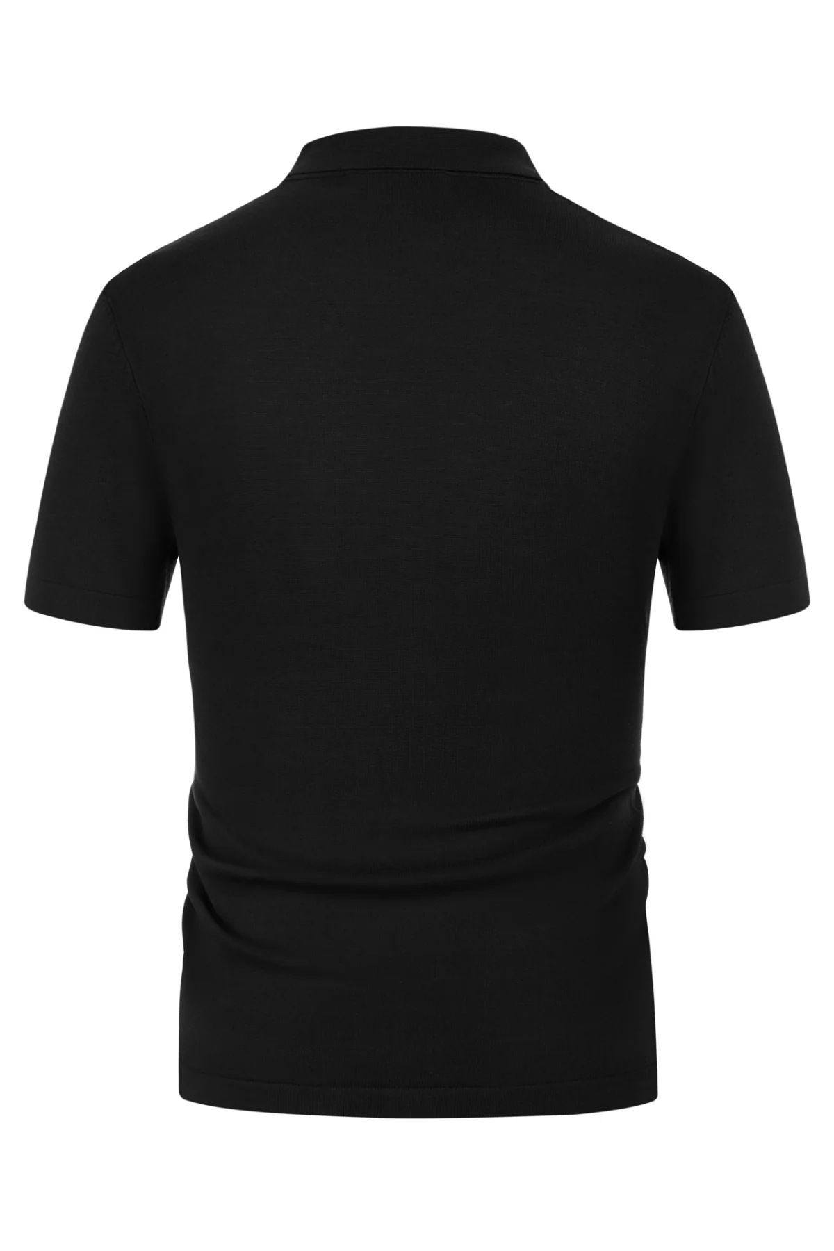 PAUL JONES Men's Contrast 70s Vintage Polo Knit Shirts Short Sleeve Cardigan Knitwear - Image 4
