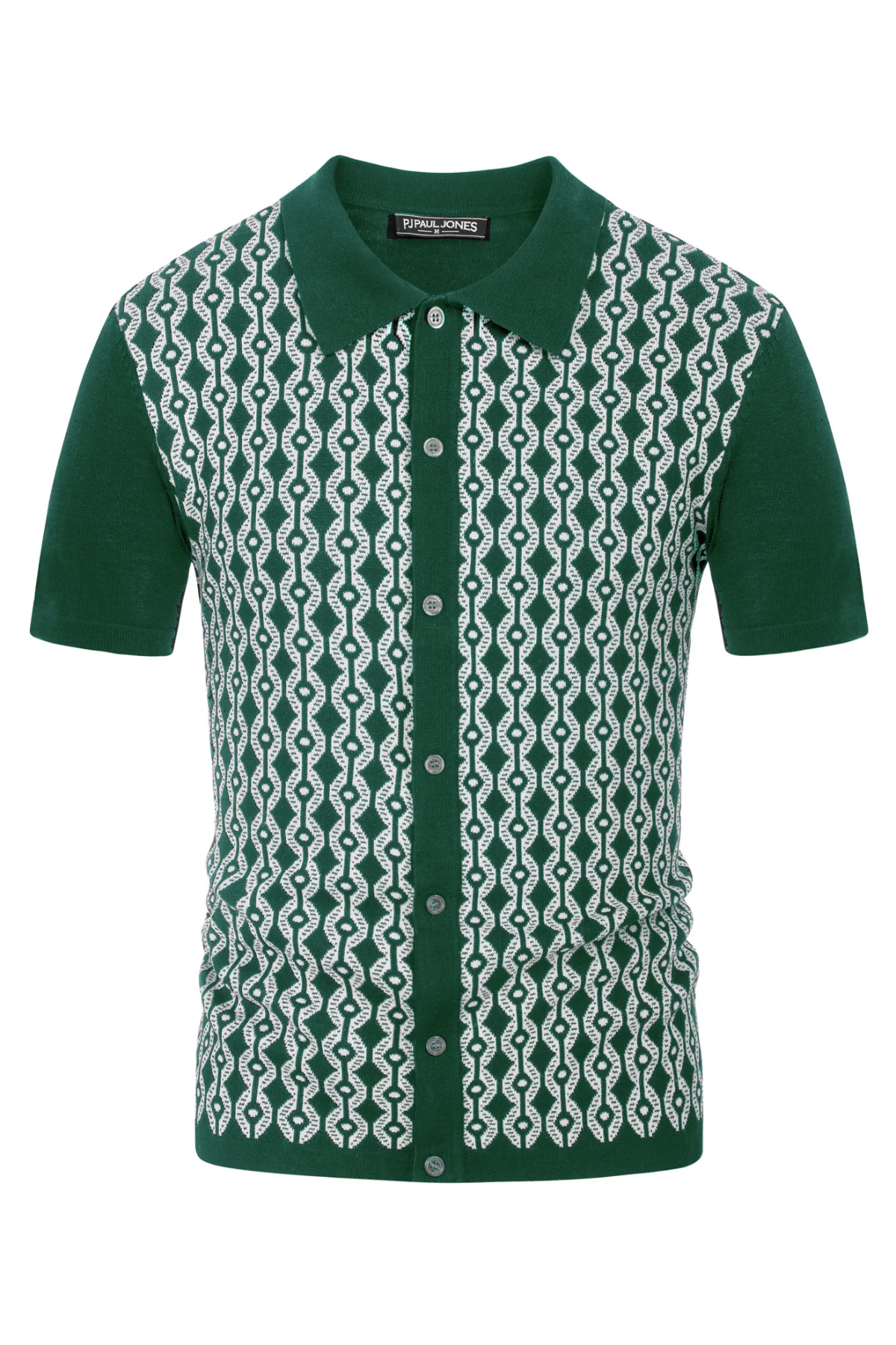 PAUL JONES Men's Contrast 70s Vintage Polo Knit Shirts Short Sleeve Cardigan Knitwear - Image 40