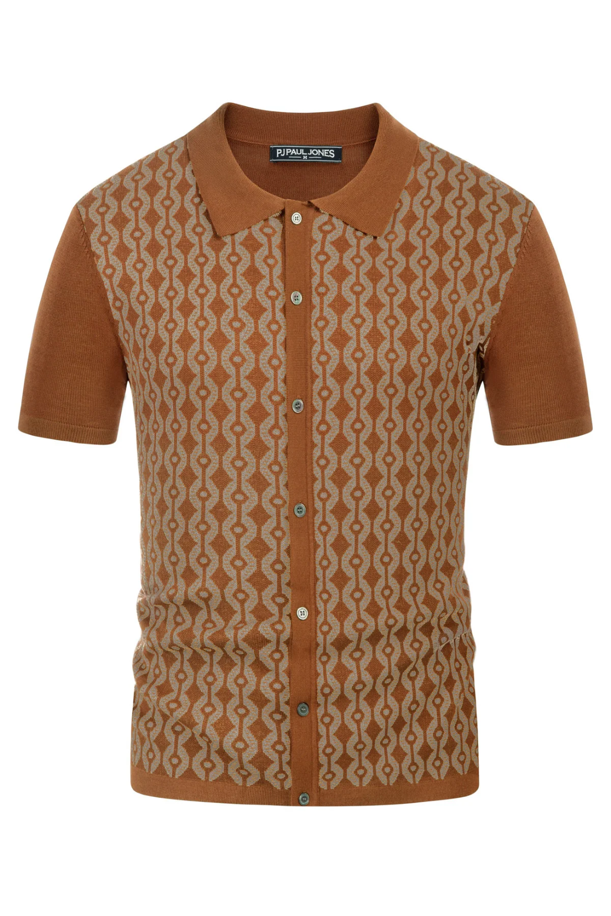 PAUL JONES Men's Contrast 70s Vintage Polo Knit Shirts Short Sleeve Cardigan Knitwear - Image 45
