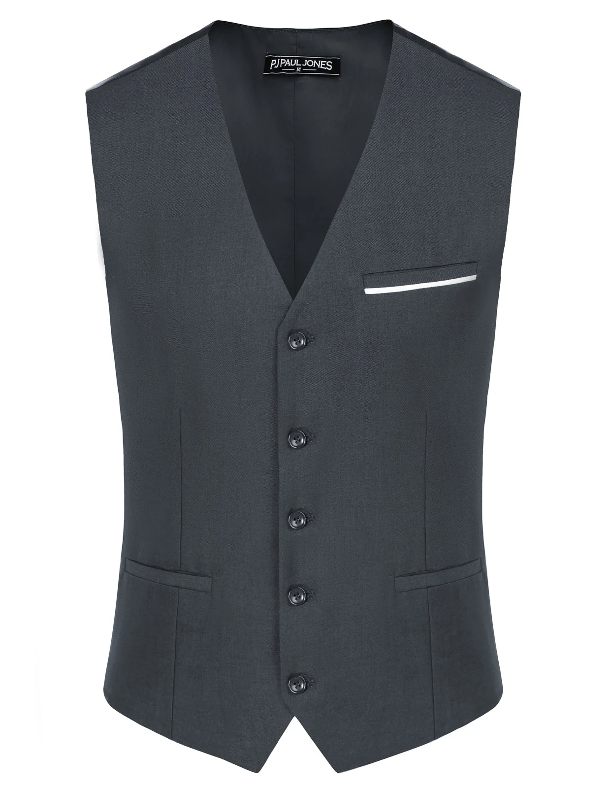 Paul Jones Mens Suit Vest Casual Business Waistcoat Regular Fit Formal Vest - Image 11