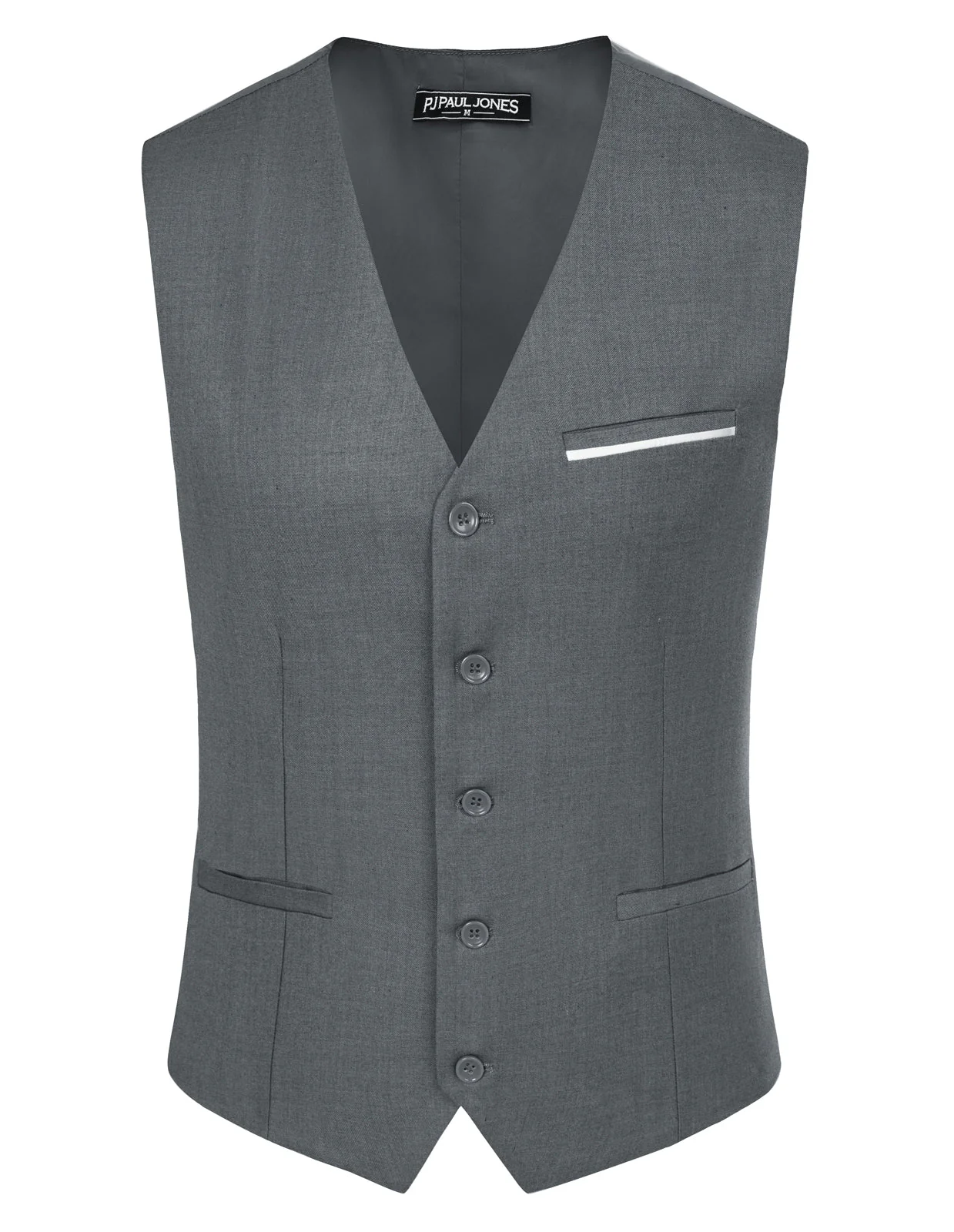 Paul Jones Mens Suit Vest Casual Business Waistcoat Regular Fit Formal Vest - Image 17