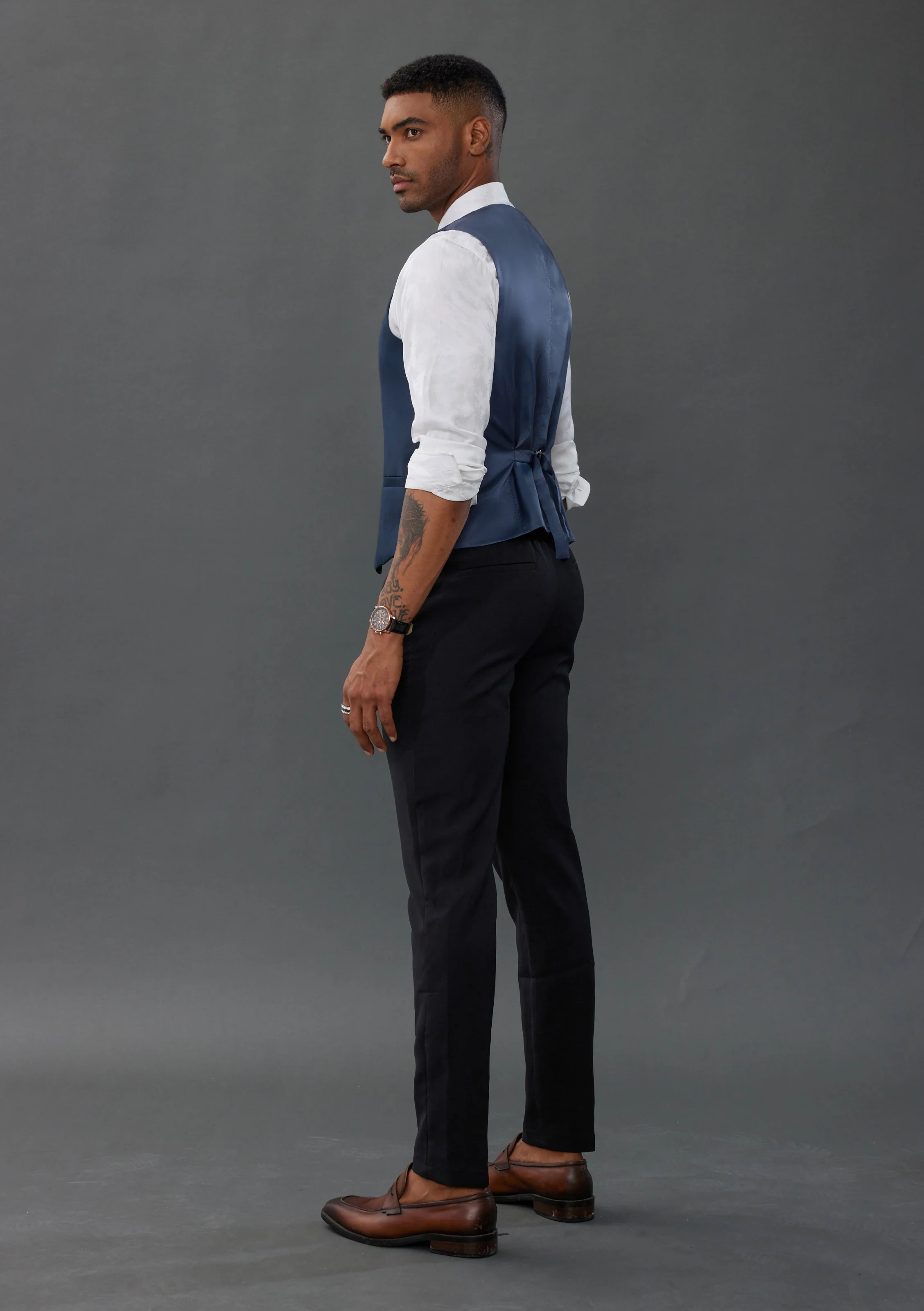 Paul Jones Mens Suit Vest Casual Business Waistcoat Regular Fit Formal Vest - Image 25