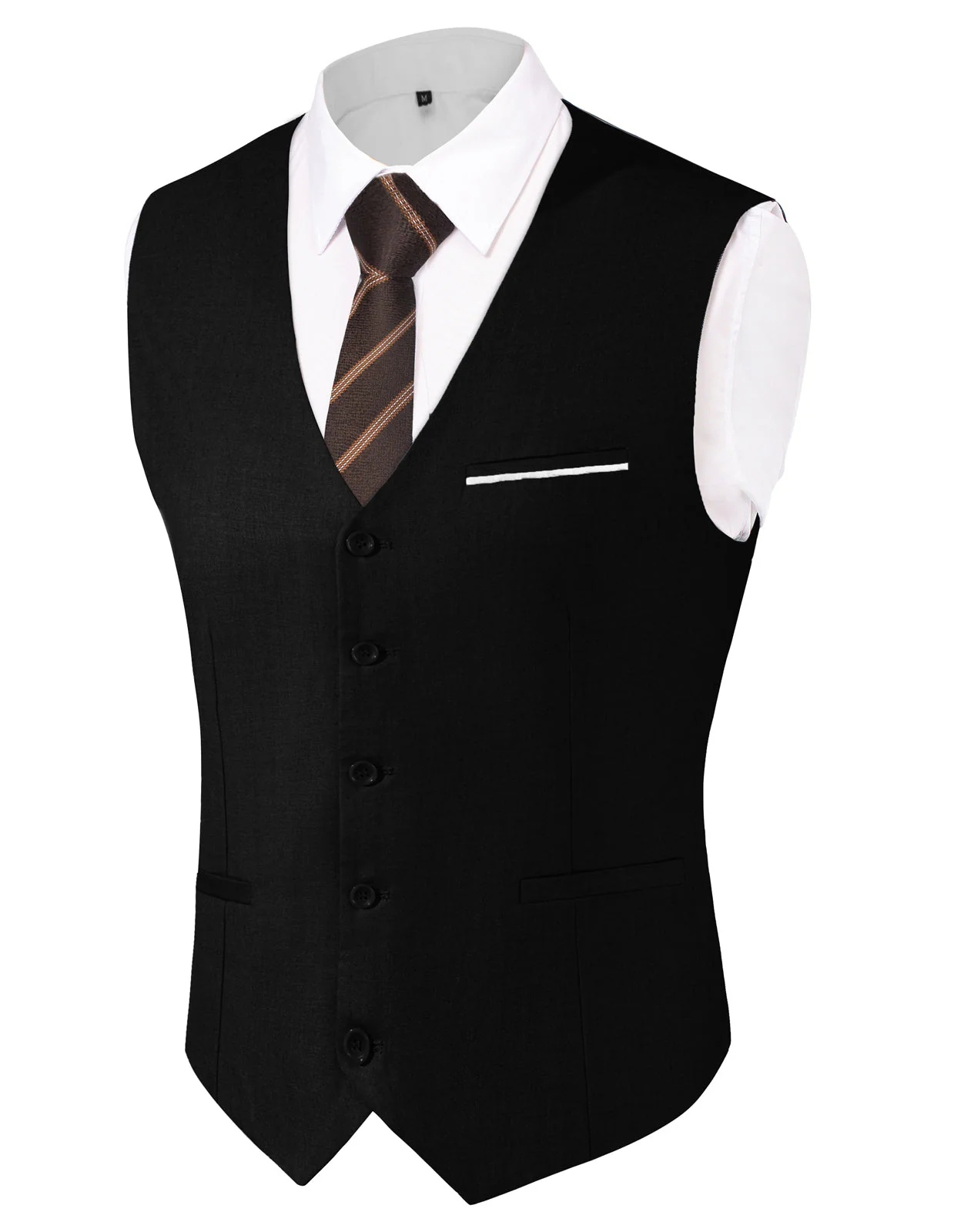 Paul Jones Mens Suit Vest Casual Business Waistcoat Regular Fit Formal Vest - Image 4
