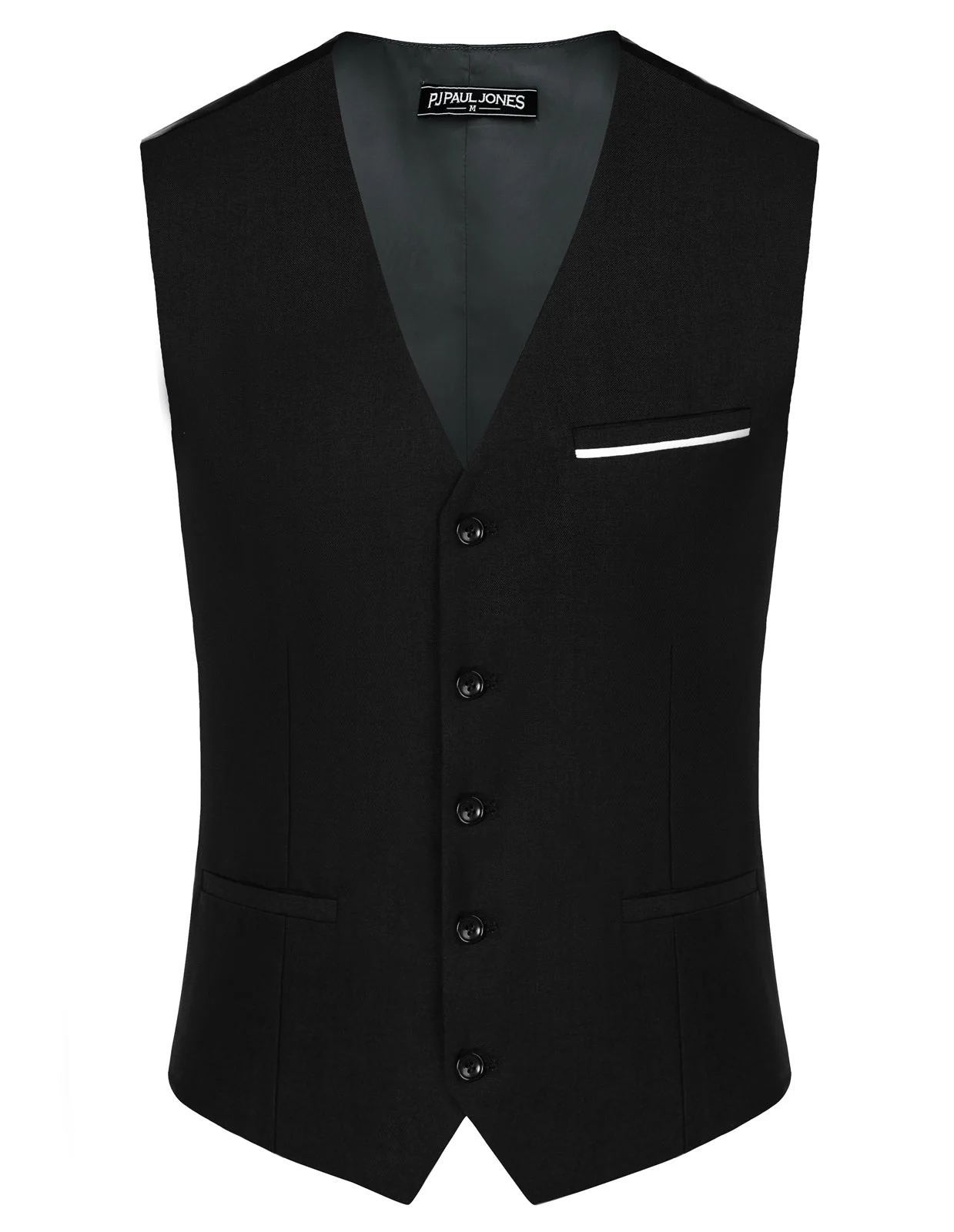 Paul Jones Mens Suit Vest Casual Business Waistcoat Regular Fit Formal Vest - Image 5