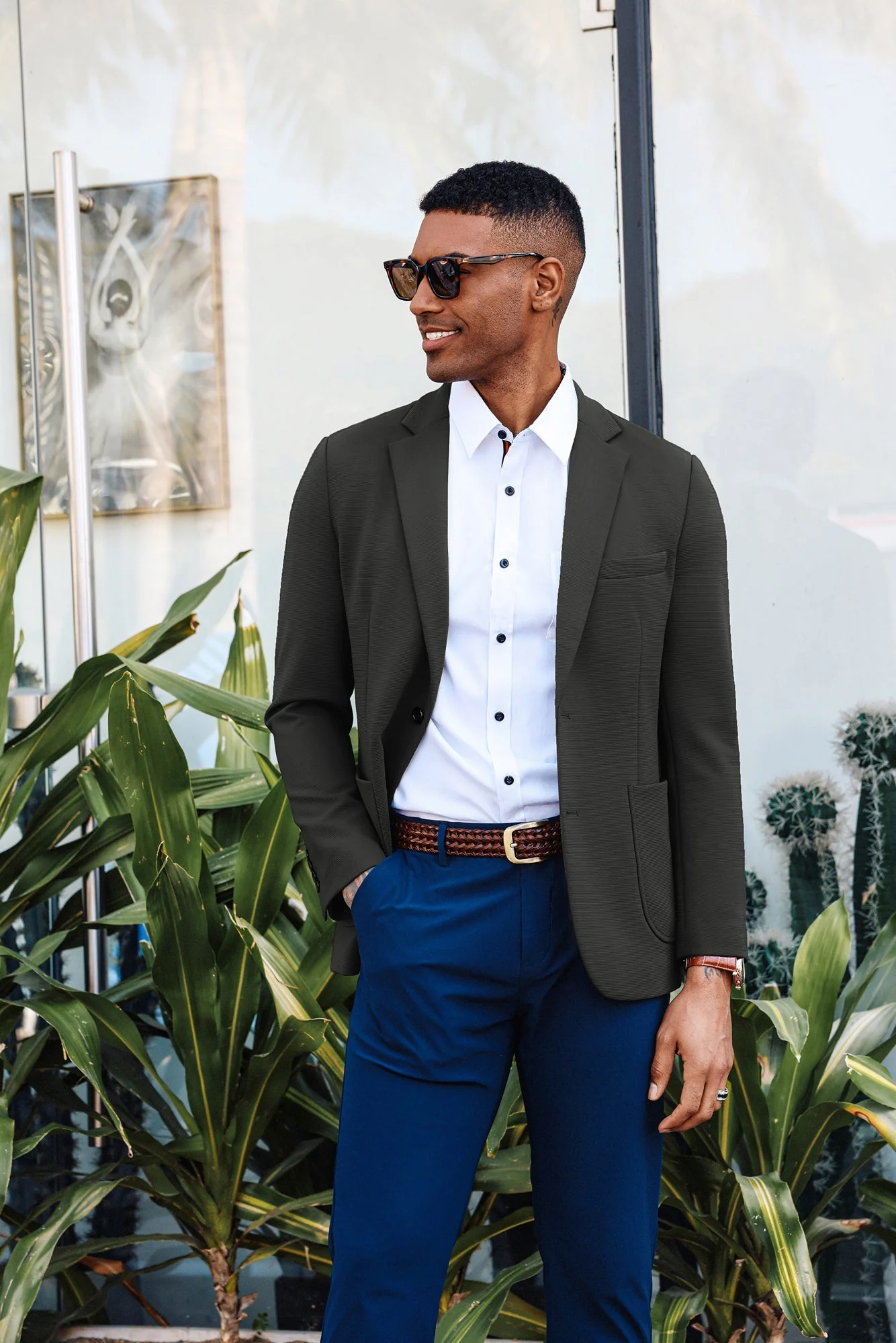 Paul Jones Sakko Herren Sportlich Regular Fit Business Two Buttons Blazers - Image 4